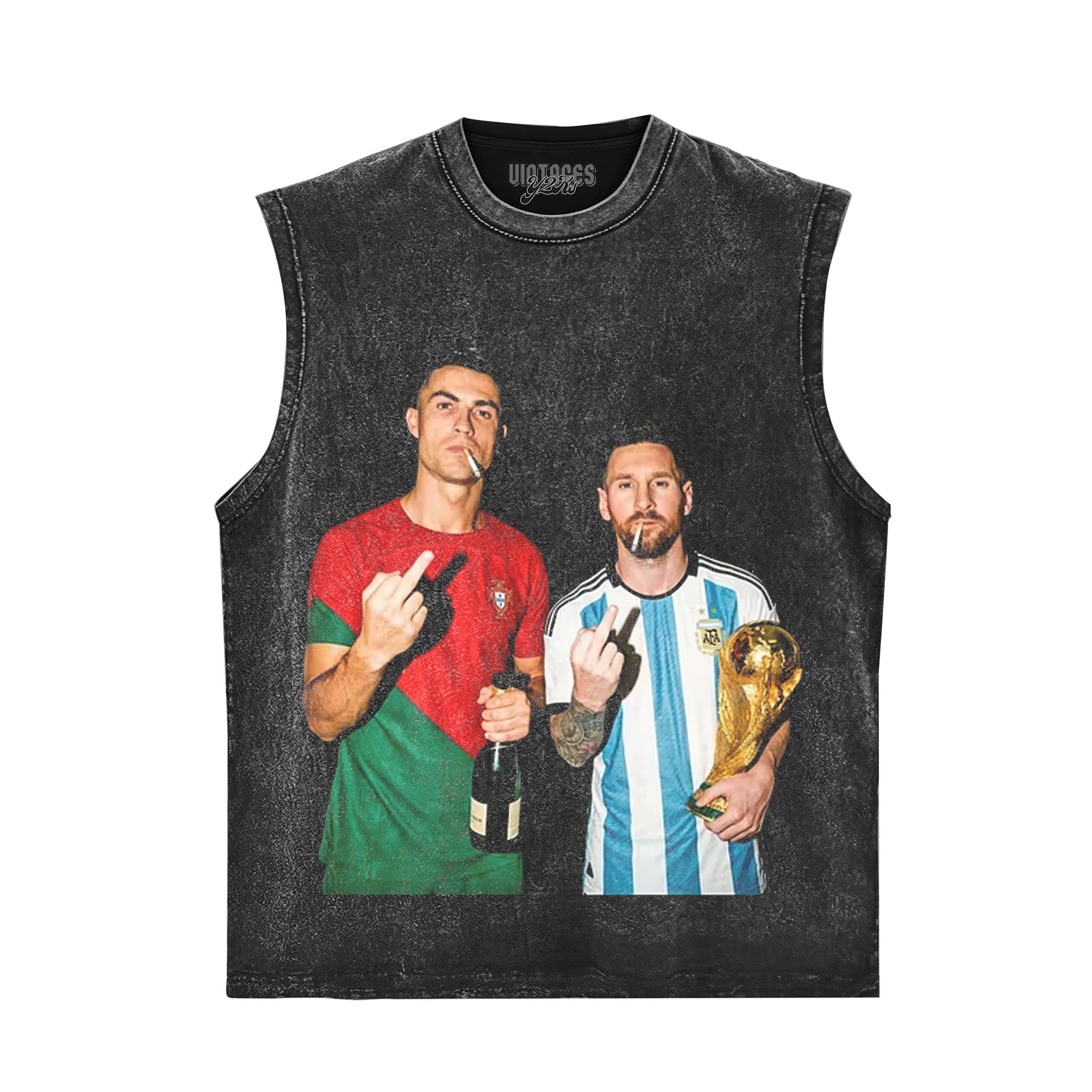 ARGENTINA MESSI & CRISTIANO RONALDO FUNNY VINTAGE TANK TOP & TEE & LONG SLEEVE & LAYERED LS & HOODIE