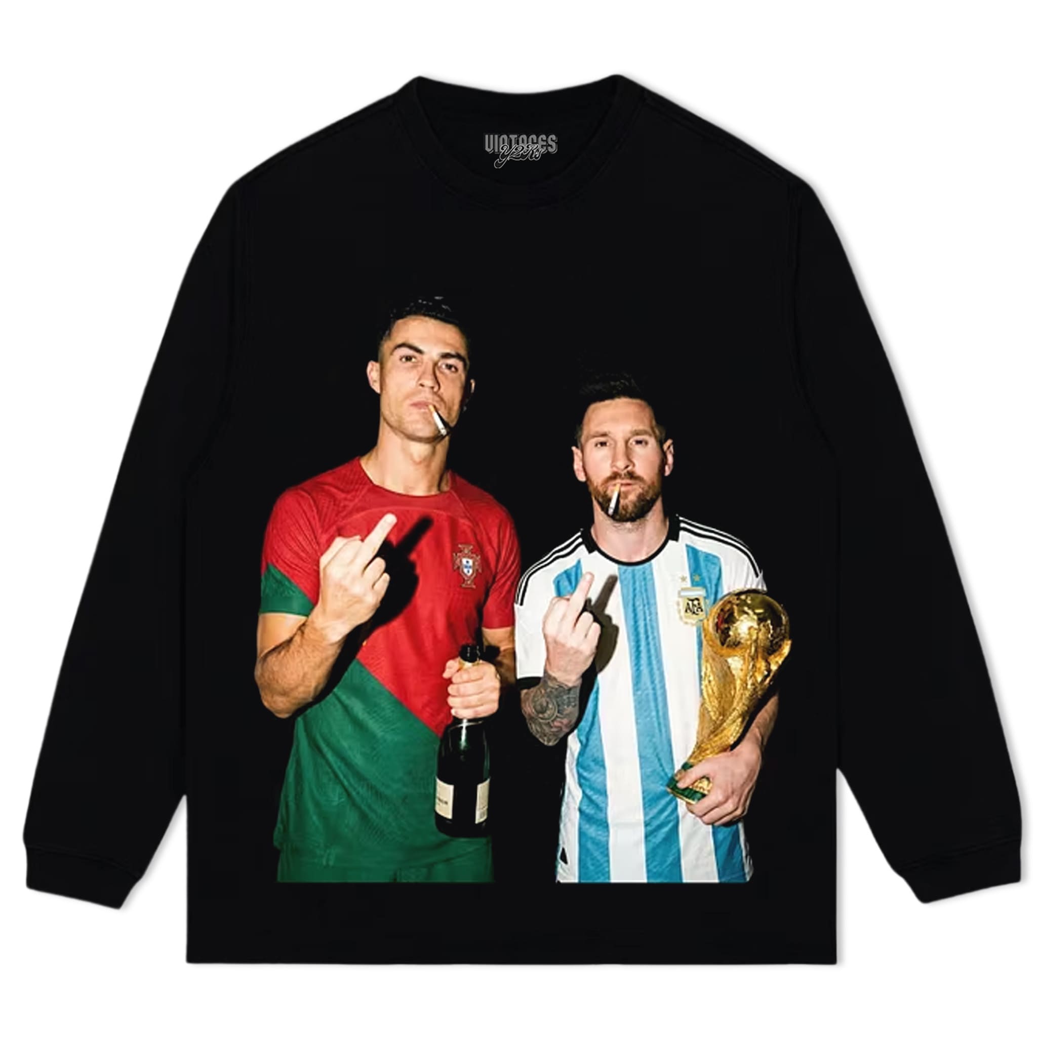 ARGENTINA MESSI & CRISTIANO RONALDO FUNNY VINTAGE TANK TOP & TEE & LONG SLEEVE & LAYERED LS & HOODIE