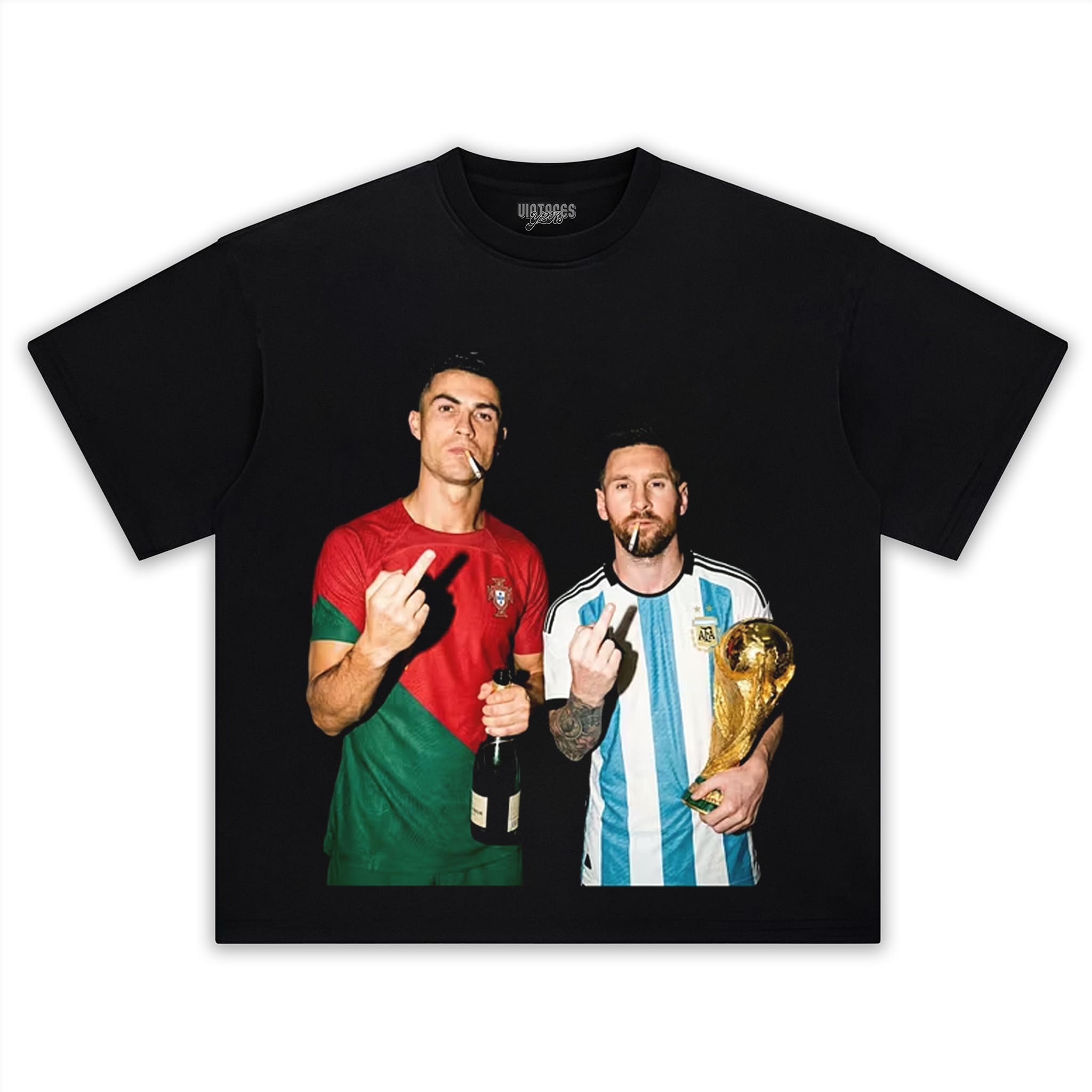 ARGENTINA MESSI & CRISTIANO RONALDO FUNNY VINTAGE TANK TOP & TEE & LONG SLEEVE & LAYERED LS & HOODIE