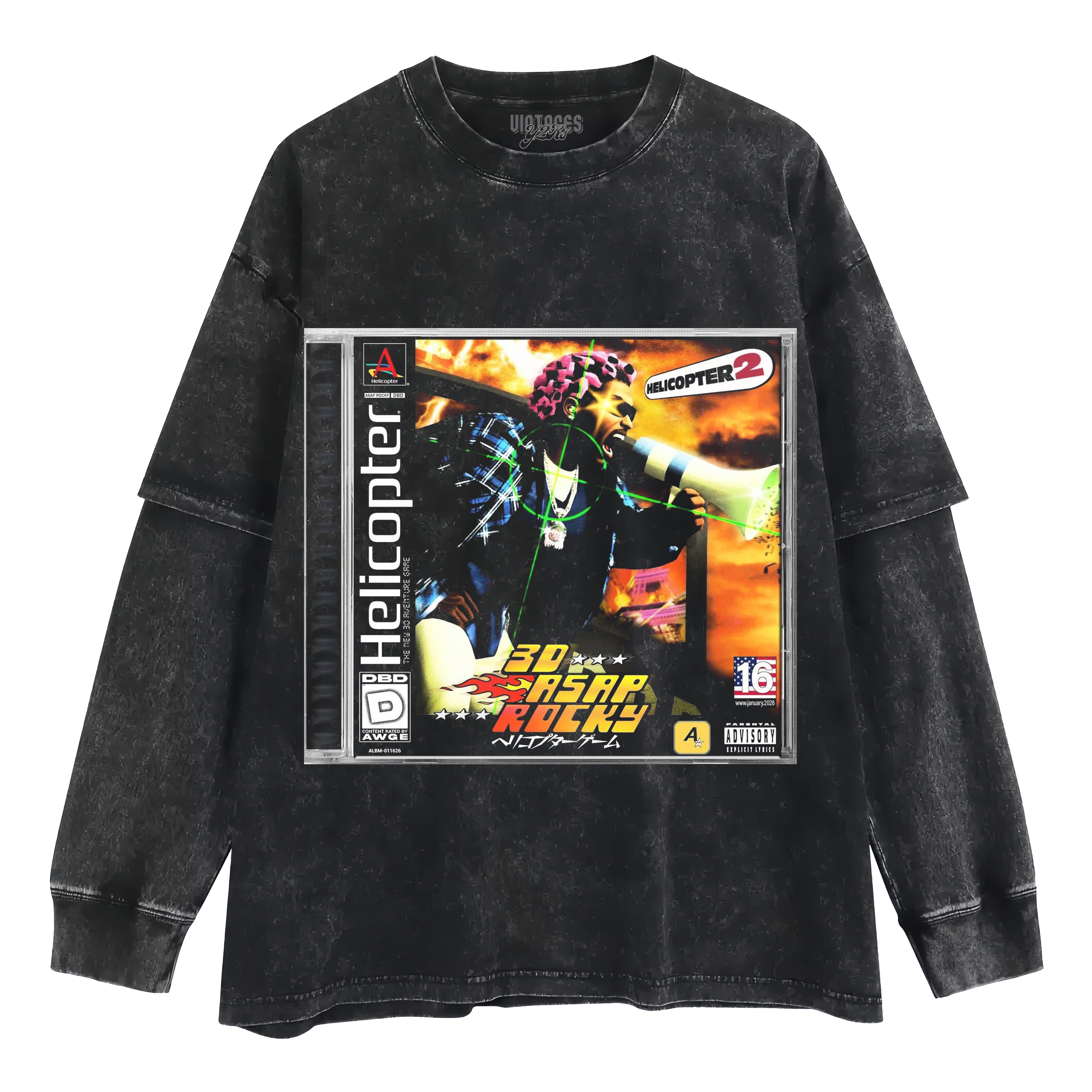 ASAP ROCKY - HELICOPTER LAYERED LONG SLEEVE