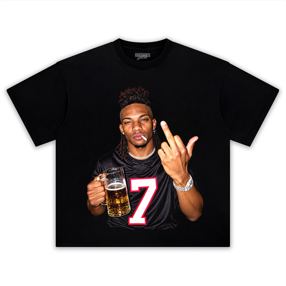 ATLANTA FALCONS BIJAN ROBINSON DRINKING & MIDDLE FINGER TANK TOP & TEE & LONG SLEEVE & LAYERED LS & HOODIE