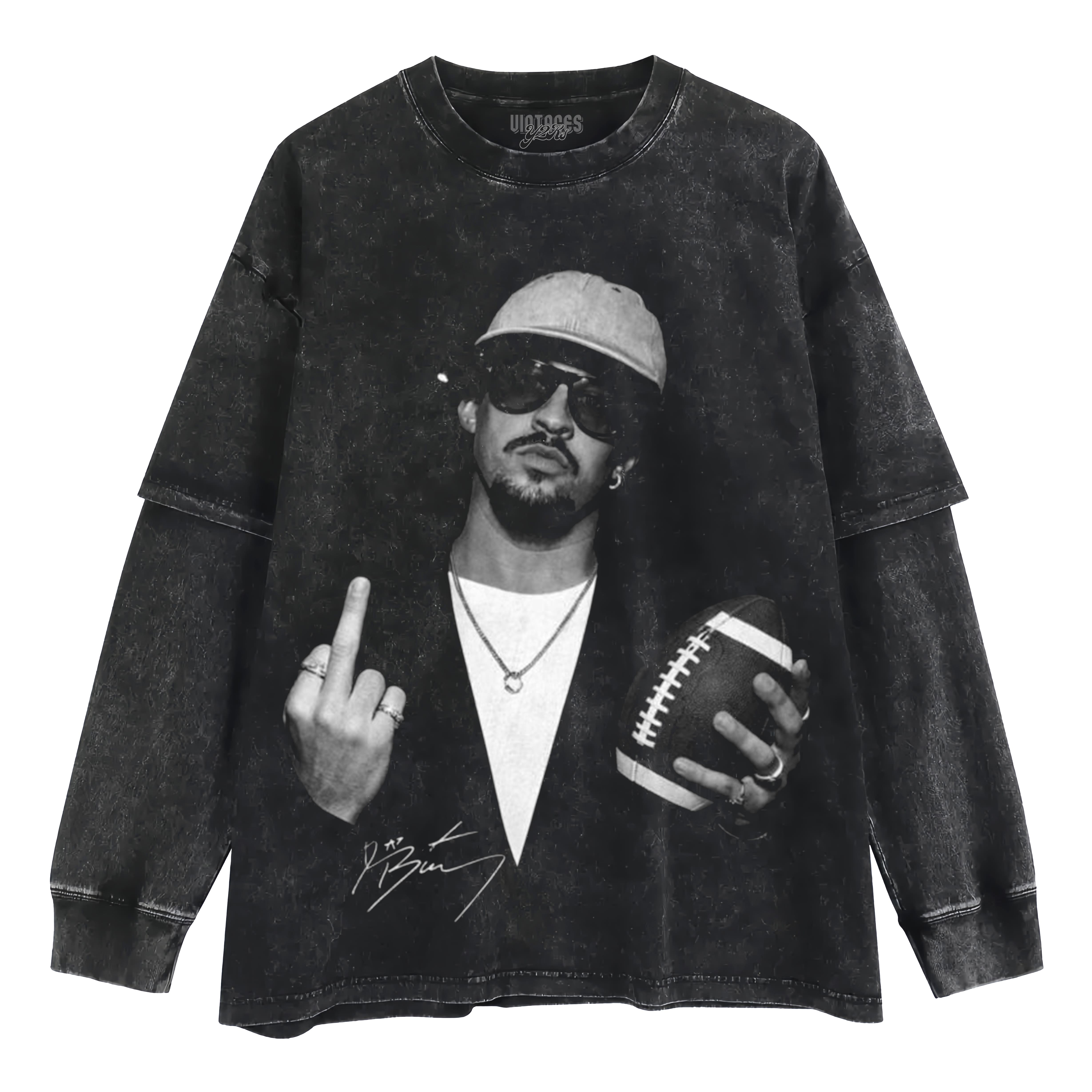 BAD BUNNY - MIDDLE-FINGER LAYERED LONG SLEEVE