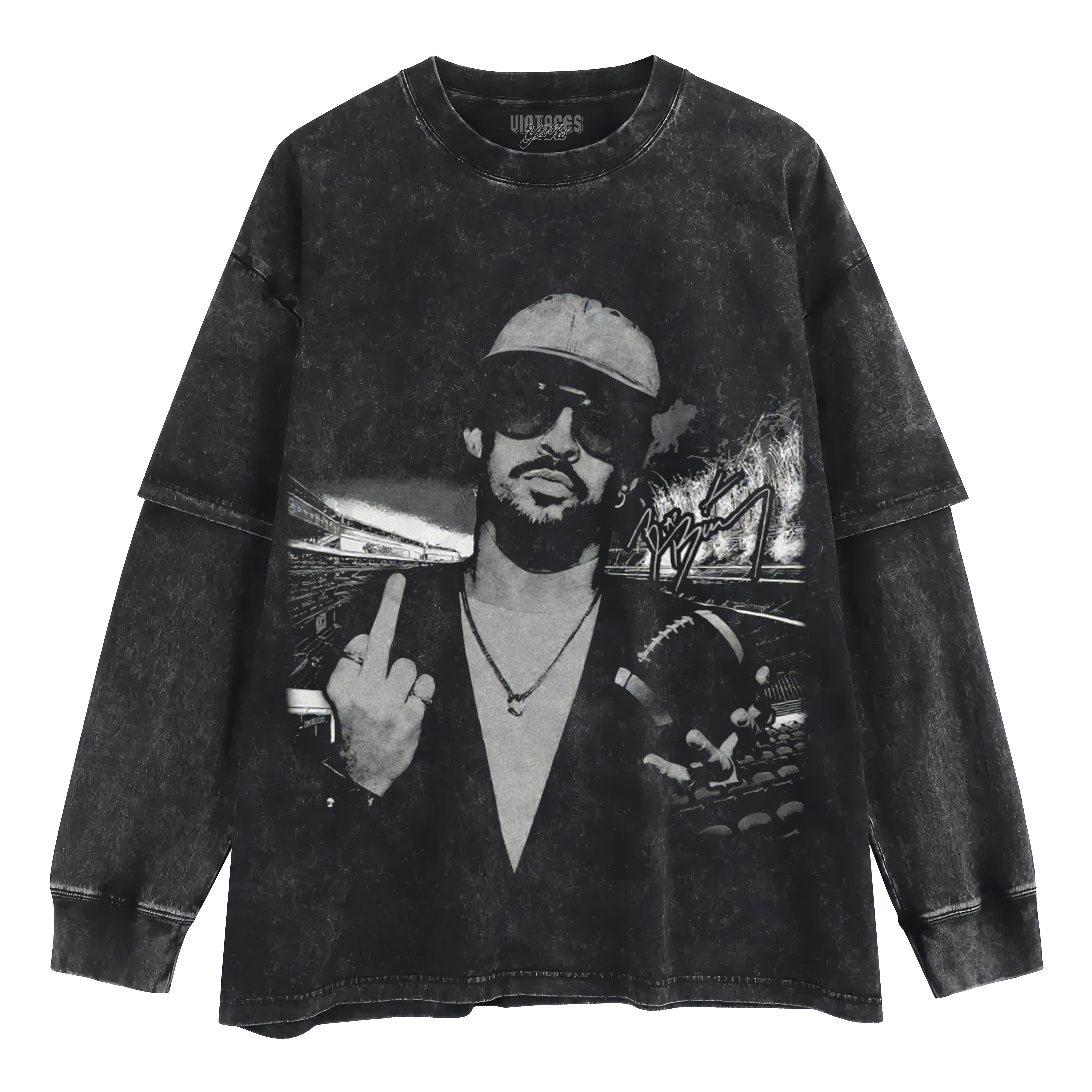 BAD BUNNY - MIDDLE-FINGER V2 LAYERED LONG SLEEVE