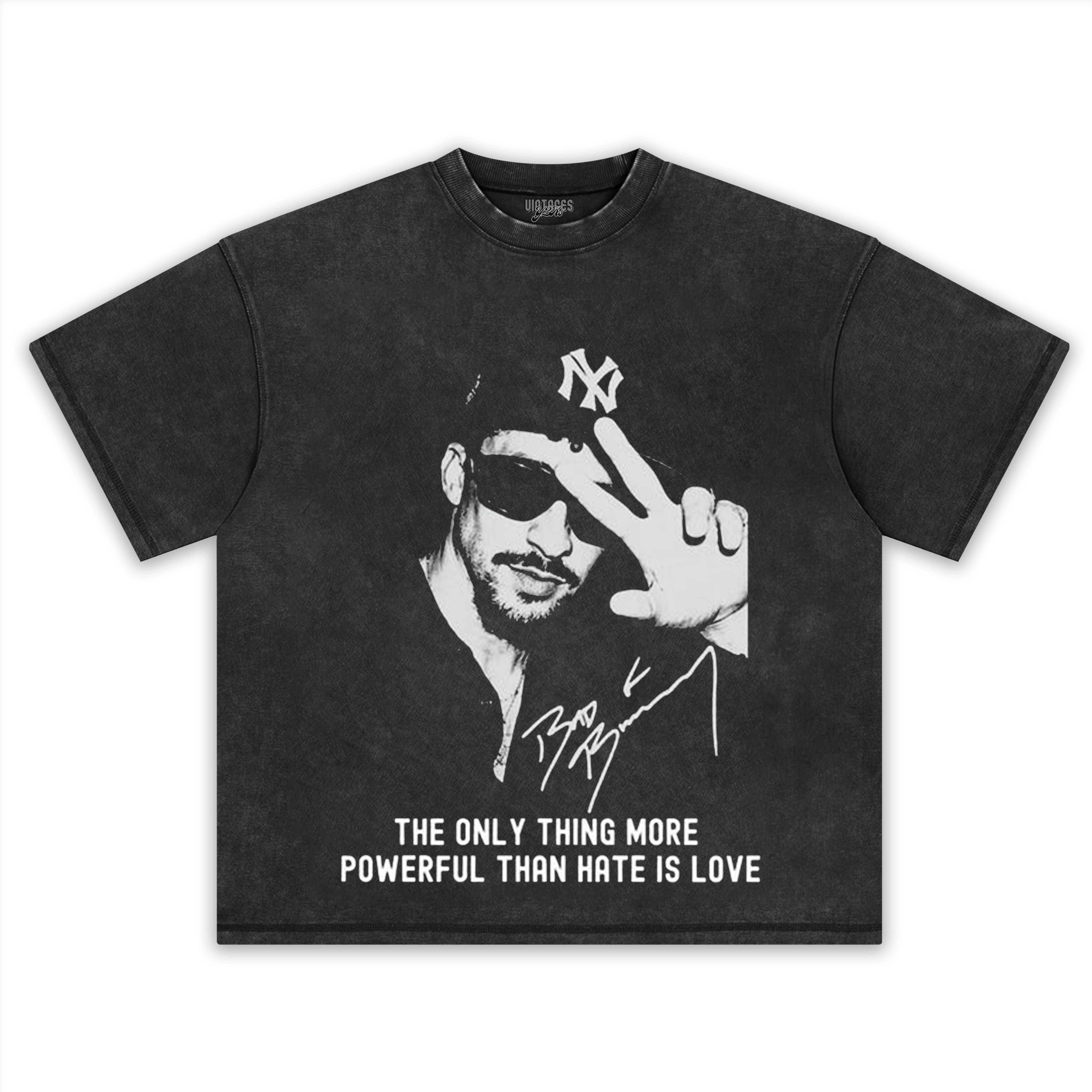 BAD BUNNY - THE ONLY THING MORE POWERFUL THAN HATEIS LOVE TEE & LS & HOODIE