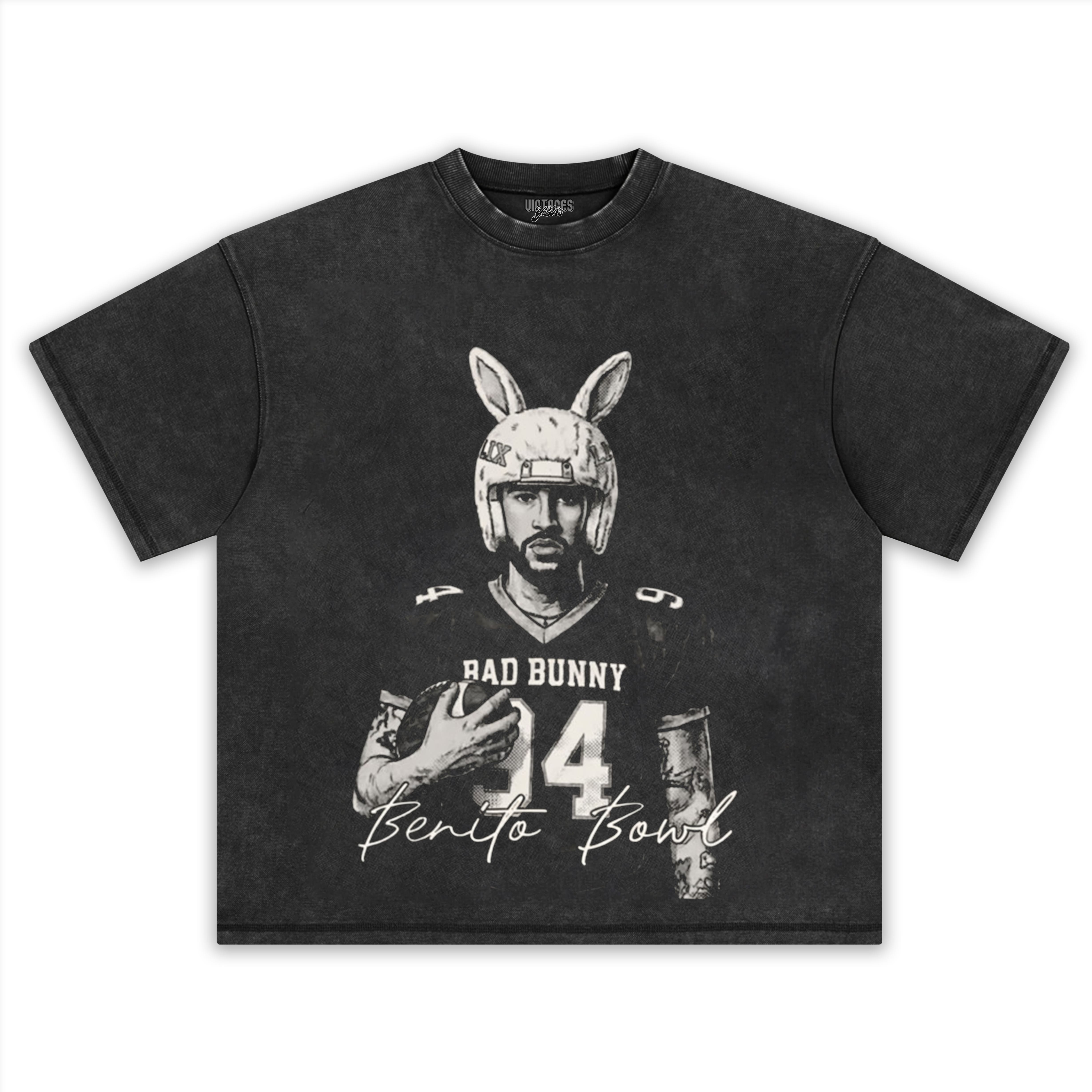 BAD BUNNY FOOTBALL, COMFORT COLORS BENITO BOWL TEE & LS & HOODIE