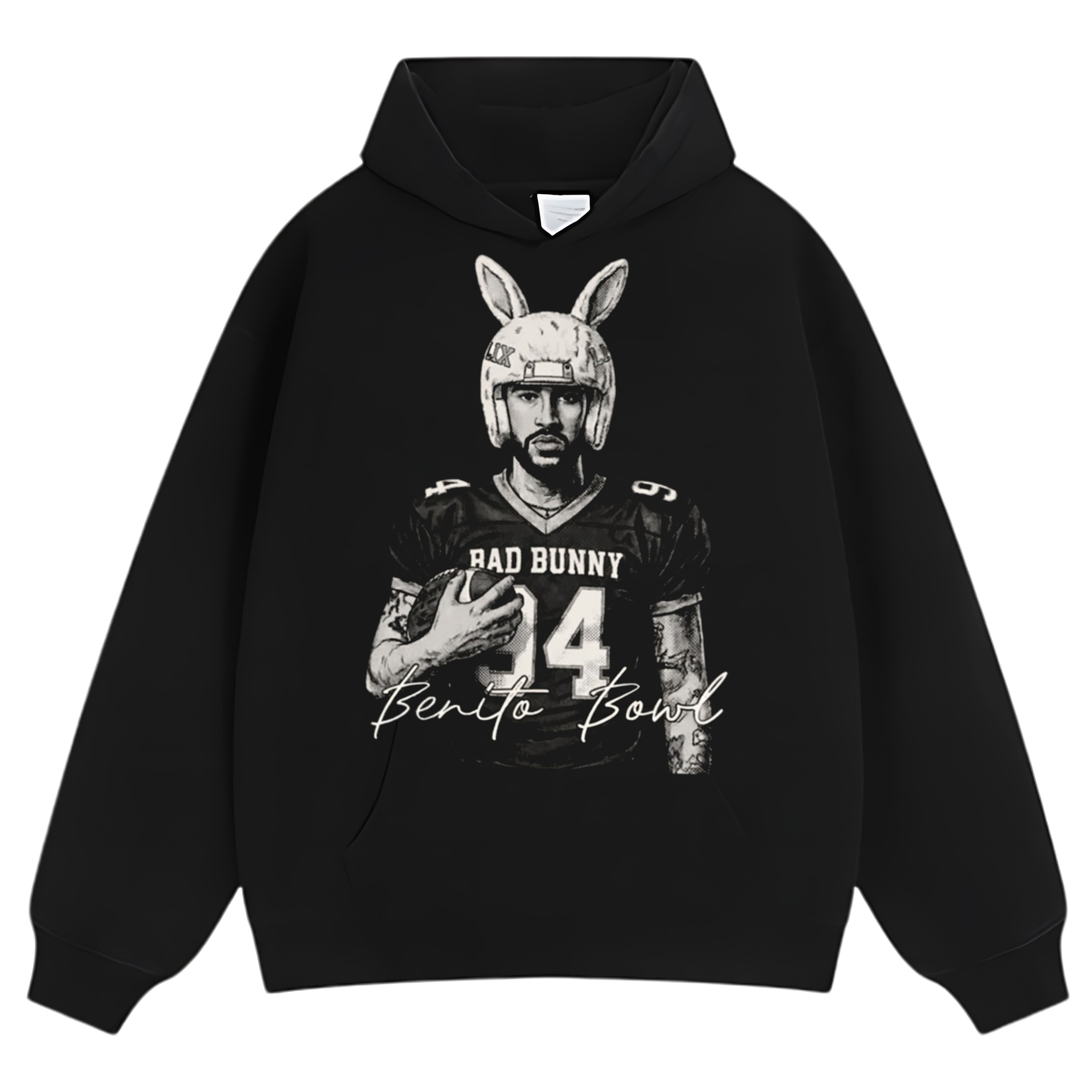 BAD BUNNY FOOTBALL, COMFORT COLORS BENITO BOWL TEE & LS & HOODIE