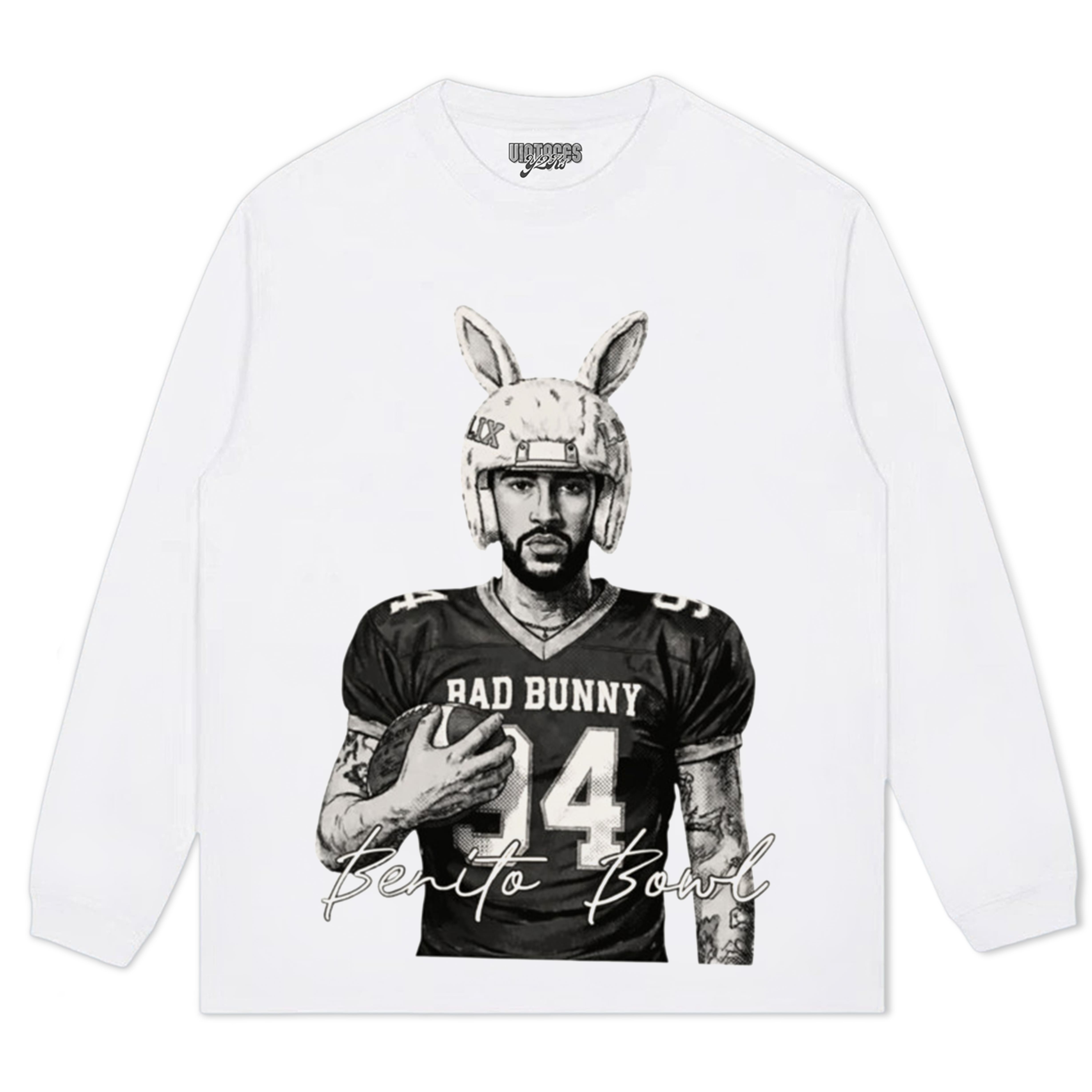 BAD BUNNY FOOTBALL, COMFORT COLORS BENITO BOWL TEE & LS & HOODIE