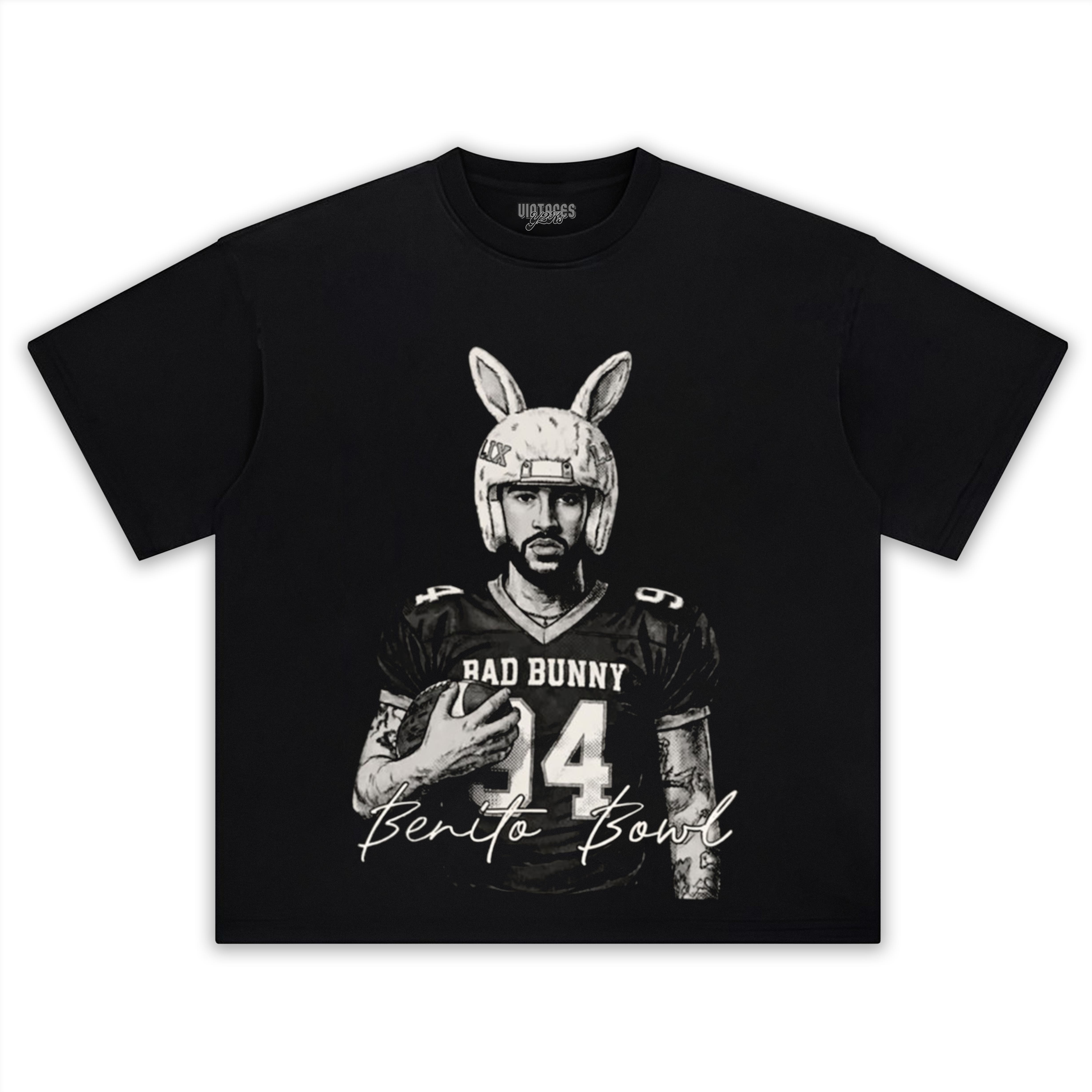 BAD BUNNY FOOTBALL, COMFORT COLORS BENITO BOWL TEE & LS & HOODIE