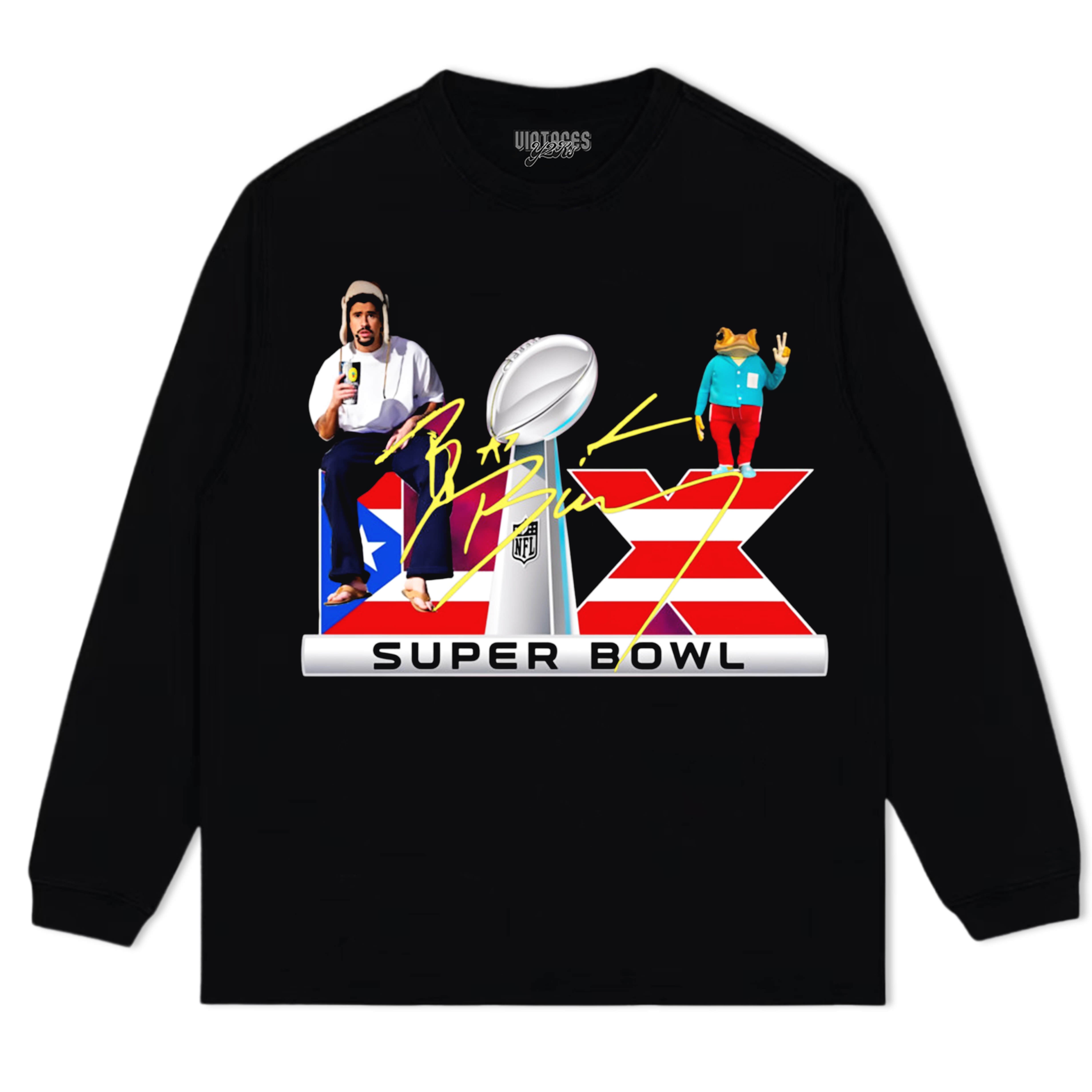 BAD BUNNY SUPER BOWL V4 TEE & LS & HOODIE
