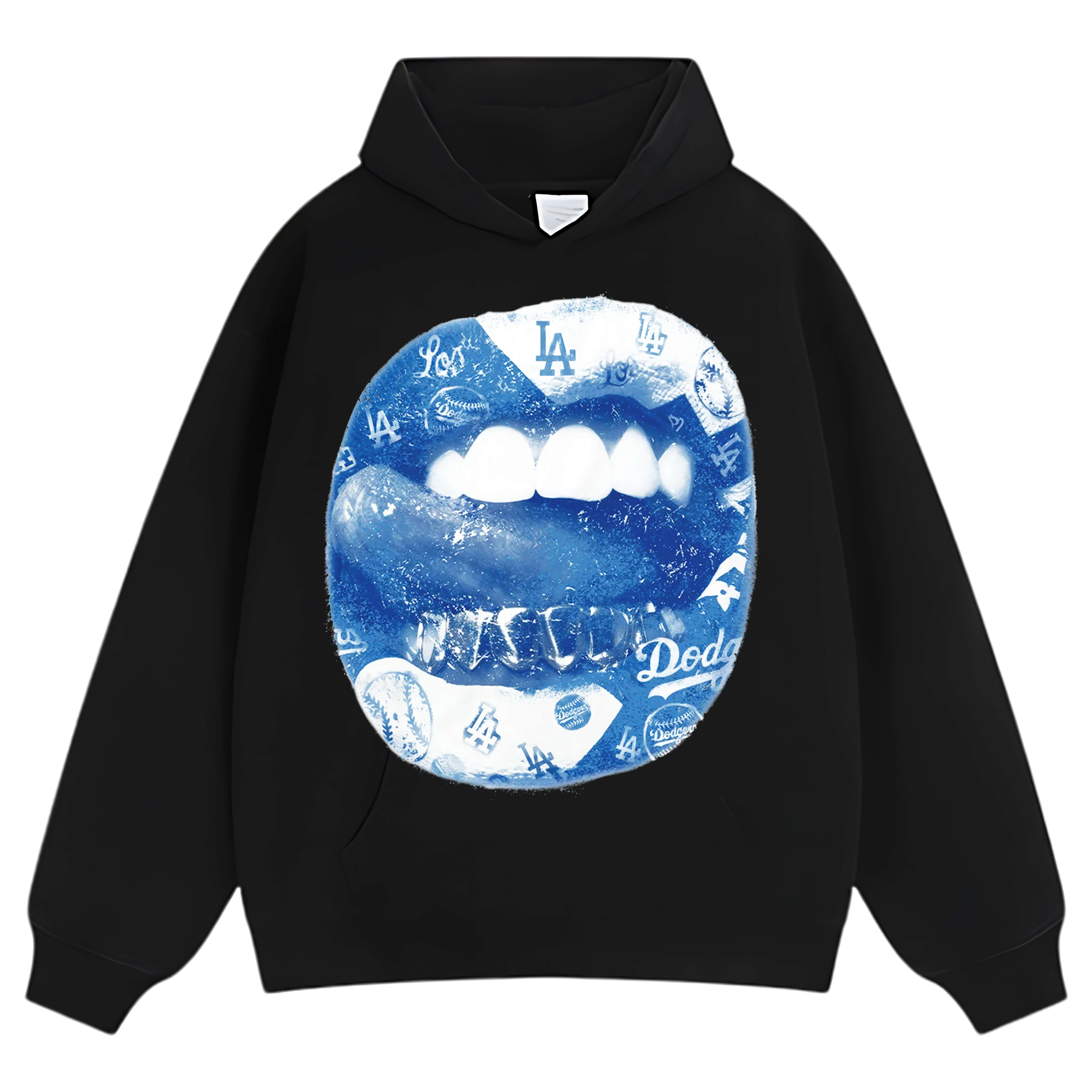 BLUE VINTAGE DODGERS LIP PRINT TEE & LS & HOODIE