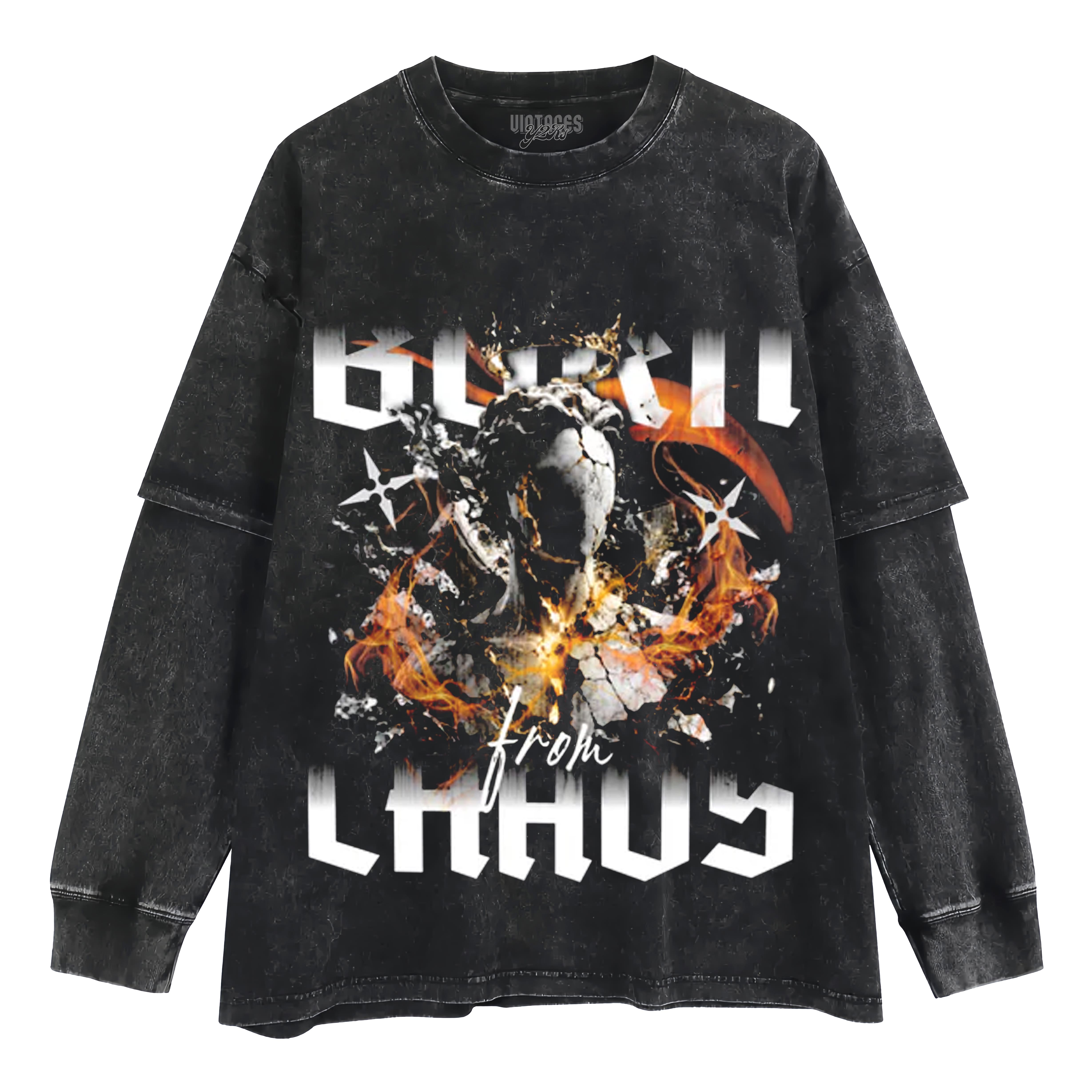 BORN FROM CHAOS GRAPHIC STREETWEAR TANK TOP & TEE & LONG SLEEVE & LAYERED LS & HOODIE