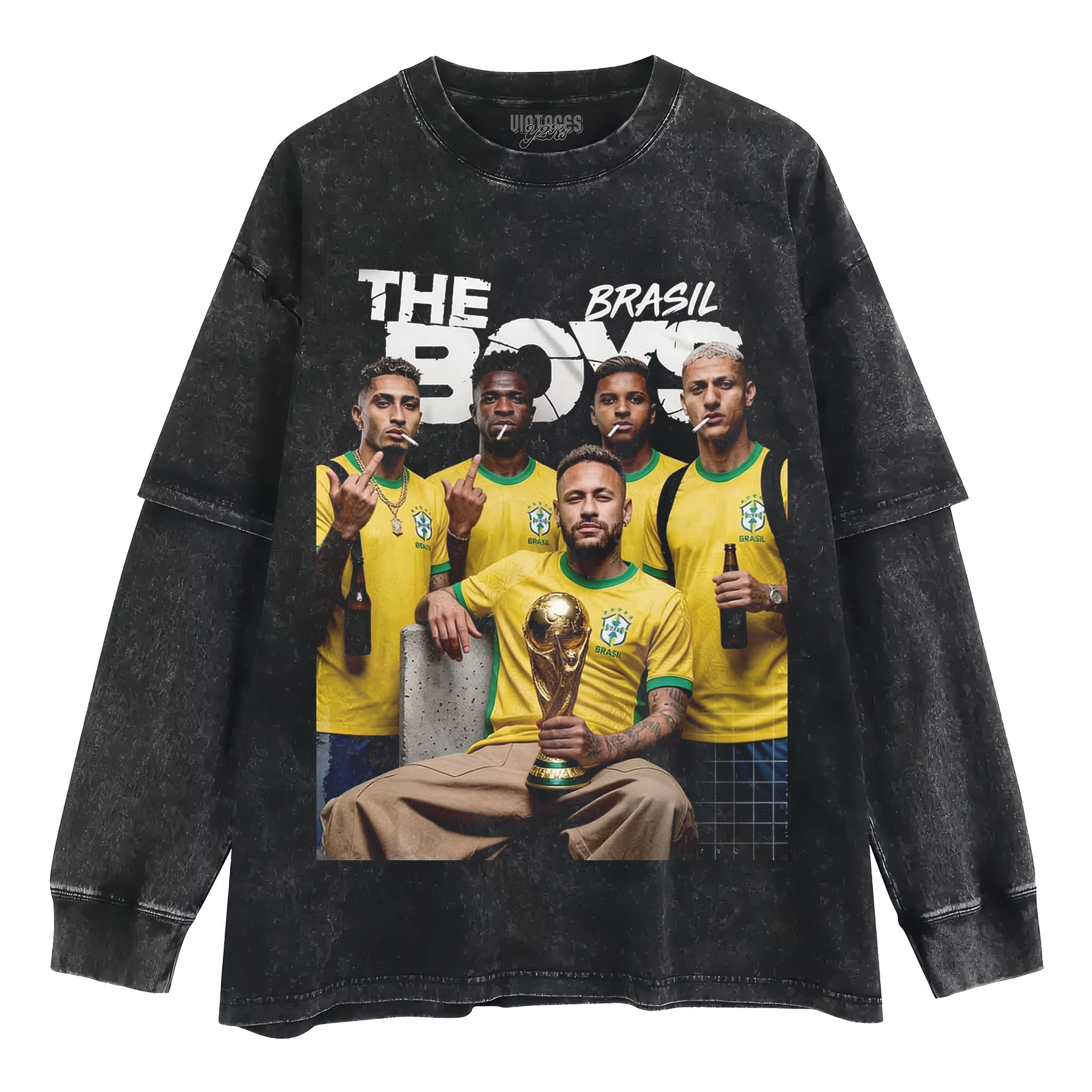 BRASIL THE BOYS FOOTBALL PRINT TANK TOP & TEE & LONG SLEEVE & LAYERED LS & HOODIE