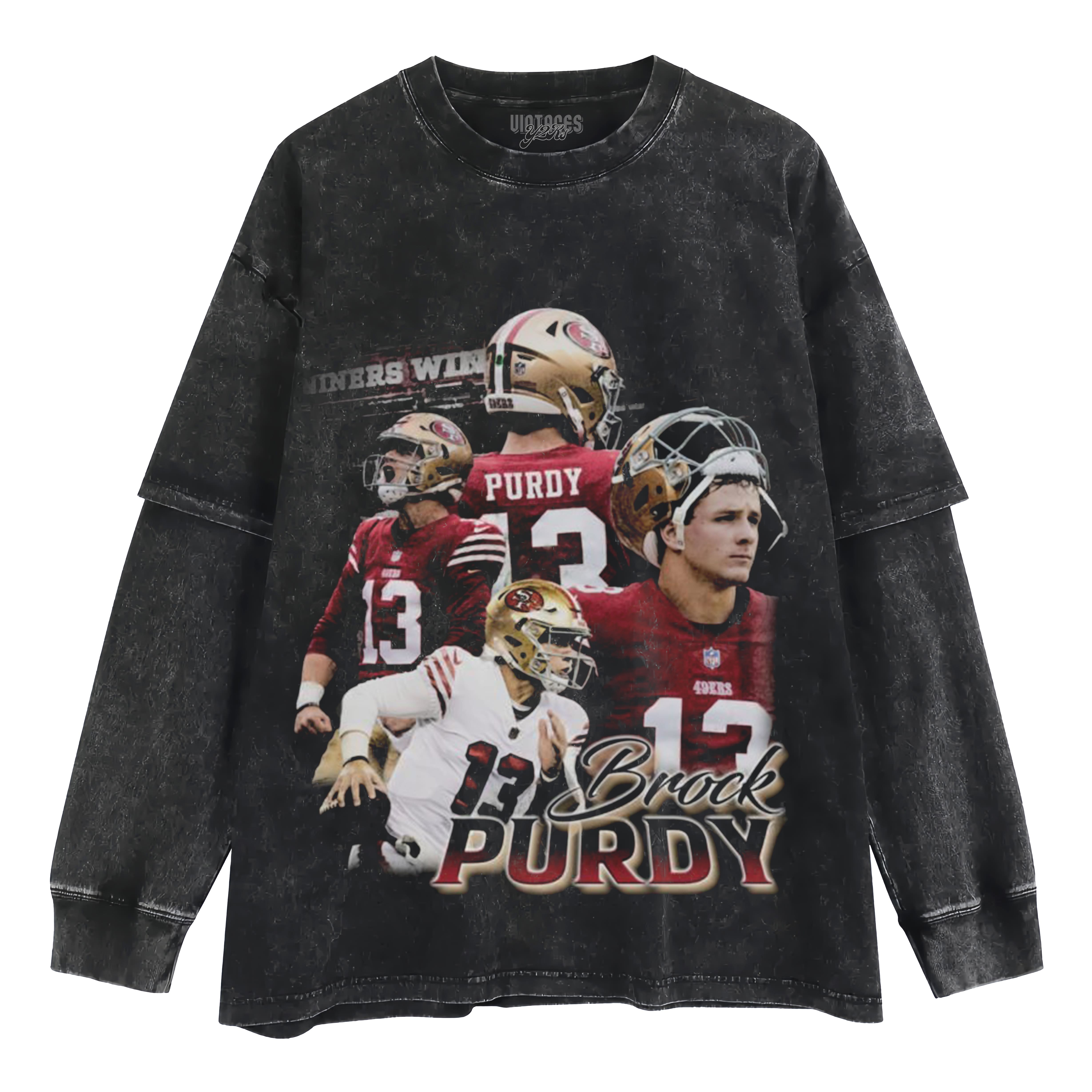 BROCK PURDY SAN FRANCISCO VINTAGE V3 LAYERED LONG SLEEVE