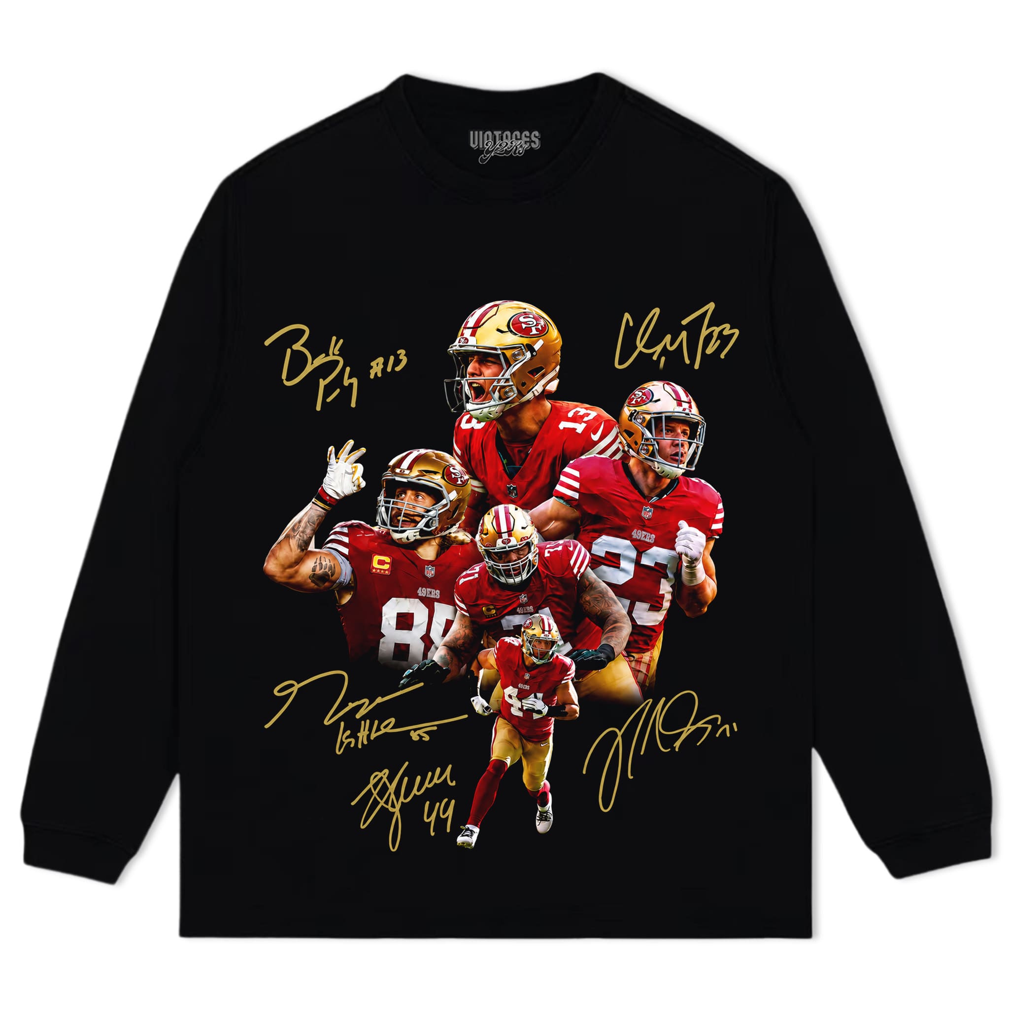 BROCK PURDY & KYLE JUSZCZYK & GEORGE KITTLE & CHRISTIAN MCCAFFREY 49ERS TANK TOP & TEE & LONG SLEEVE & LAYERED LS & HOODIE