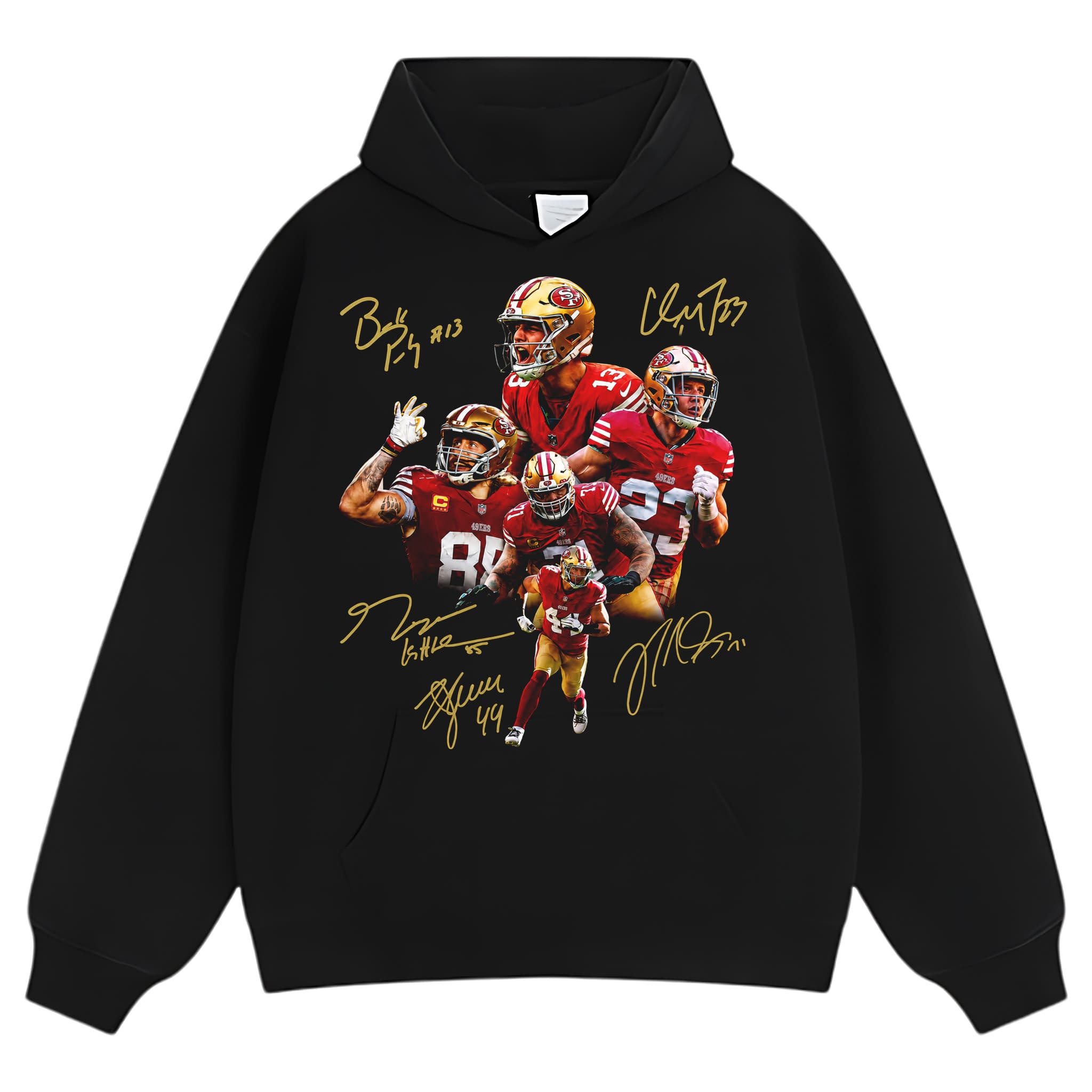 BROCK PURDY & KYLE JUSZCZYK & GEORGE KITTLE & CHRISTIAN MCCAFFREY 49ERS TANK TOP & TEE & LONG SLEEVE & LAYERED LS & HOODIE