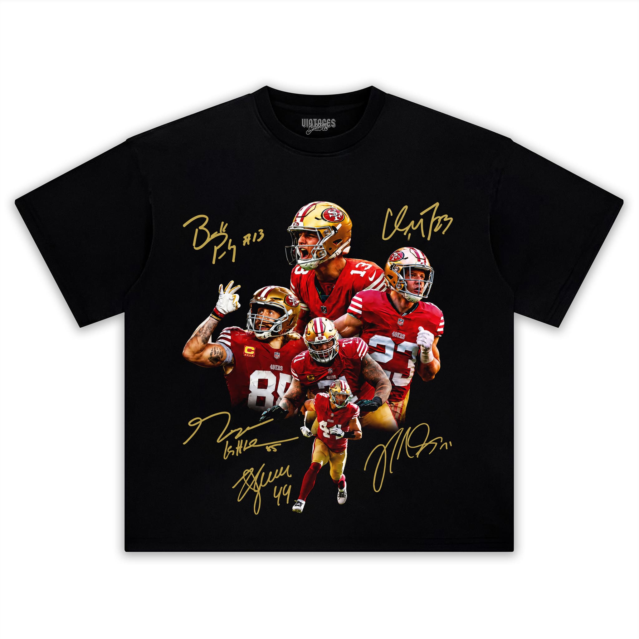 BROCK PURDY & KYLE JUSZCZYK & GEORGE KITTLE & CHRISTIAN MCCAFFREY 49ERS TANK TOP & TEE & LONG SLEEVE & LAYERED LS & HOODIE