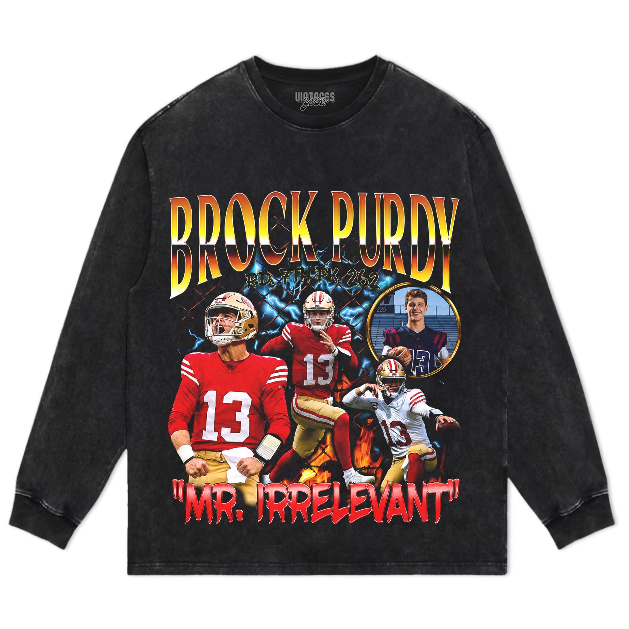 BROCK PURDY V3 VINTAGE 49ERS TANK TOP & TEE & LONG SLEEVE & LAYERED LS & HOODIE