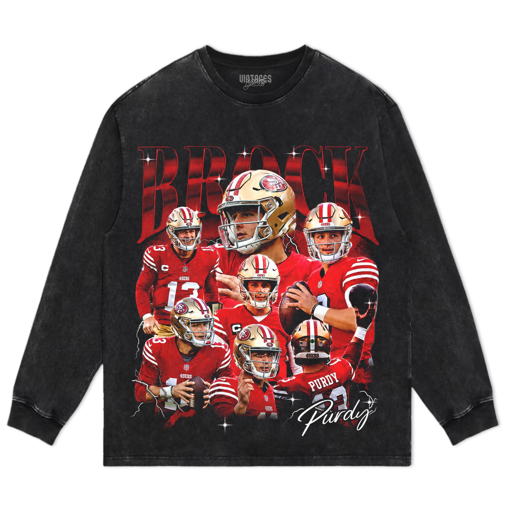 BROCK PURDY V4 VINTAGE 49ERS TANK TOP & TEE & LONG SLEEVE & LAYERED LS & HOODIE