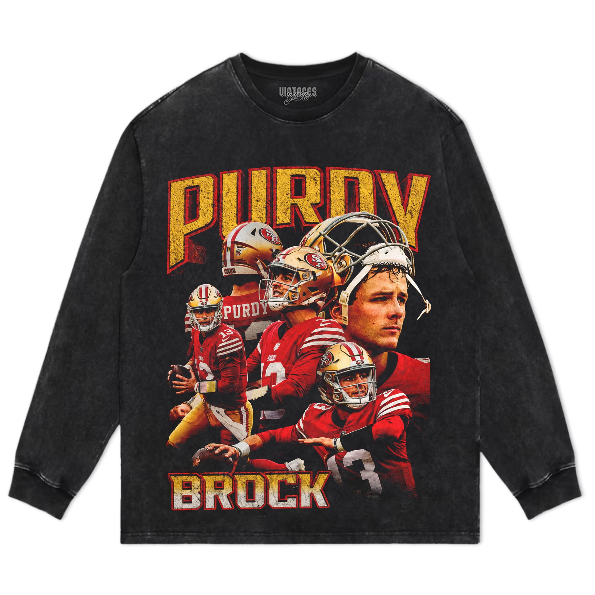 BROCK PURDY V5 VINTAGE 49ERS TANK TOP & TEE & LONG SLEEVE & LAYERED LS & HOODIE