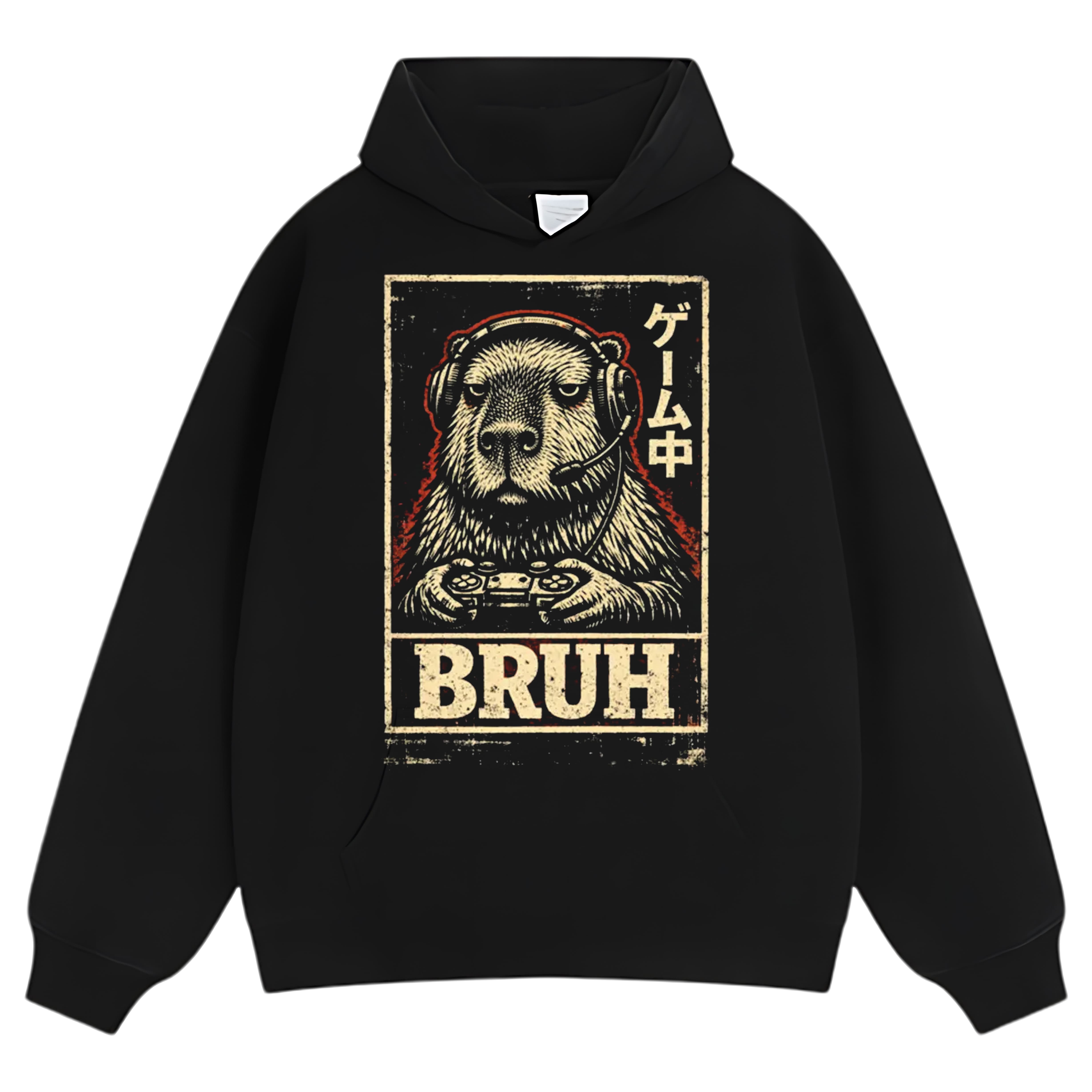 BRUH CAPYBARA GAMER VIDEO GAMES MEME TEE & LS & HOODIE