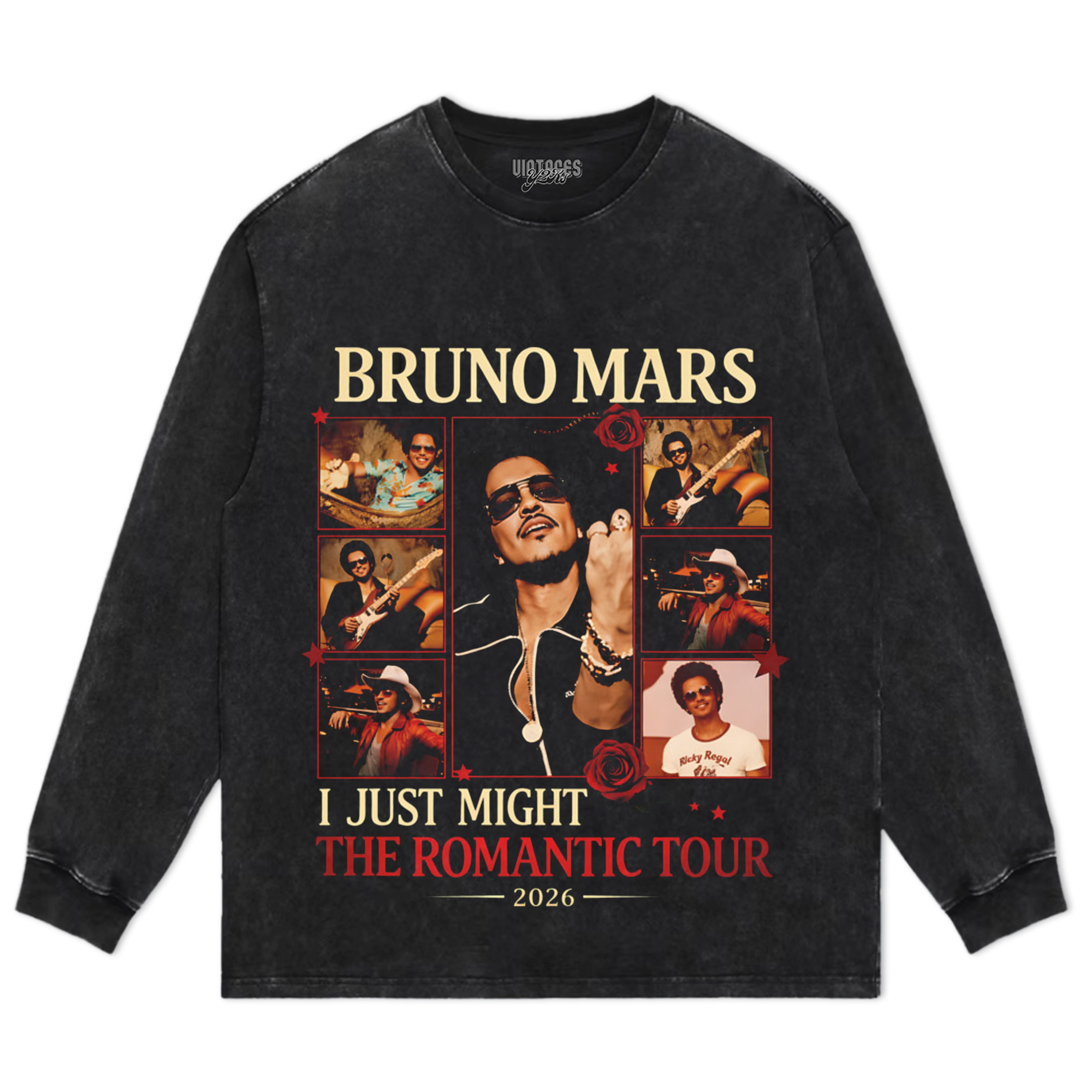 BRUNO MARS ROMANTIC TOUR VINTAGE TANK TOP & TEE & LONG SLEEVE & LAYERED LS & HOODIE
