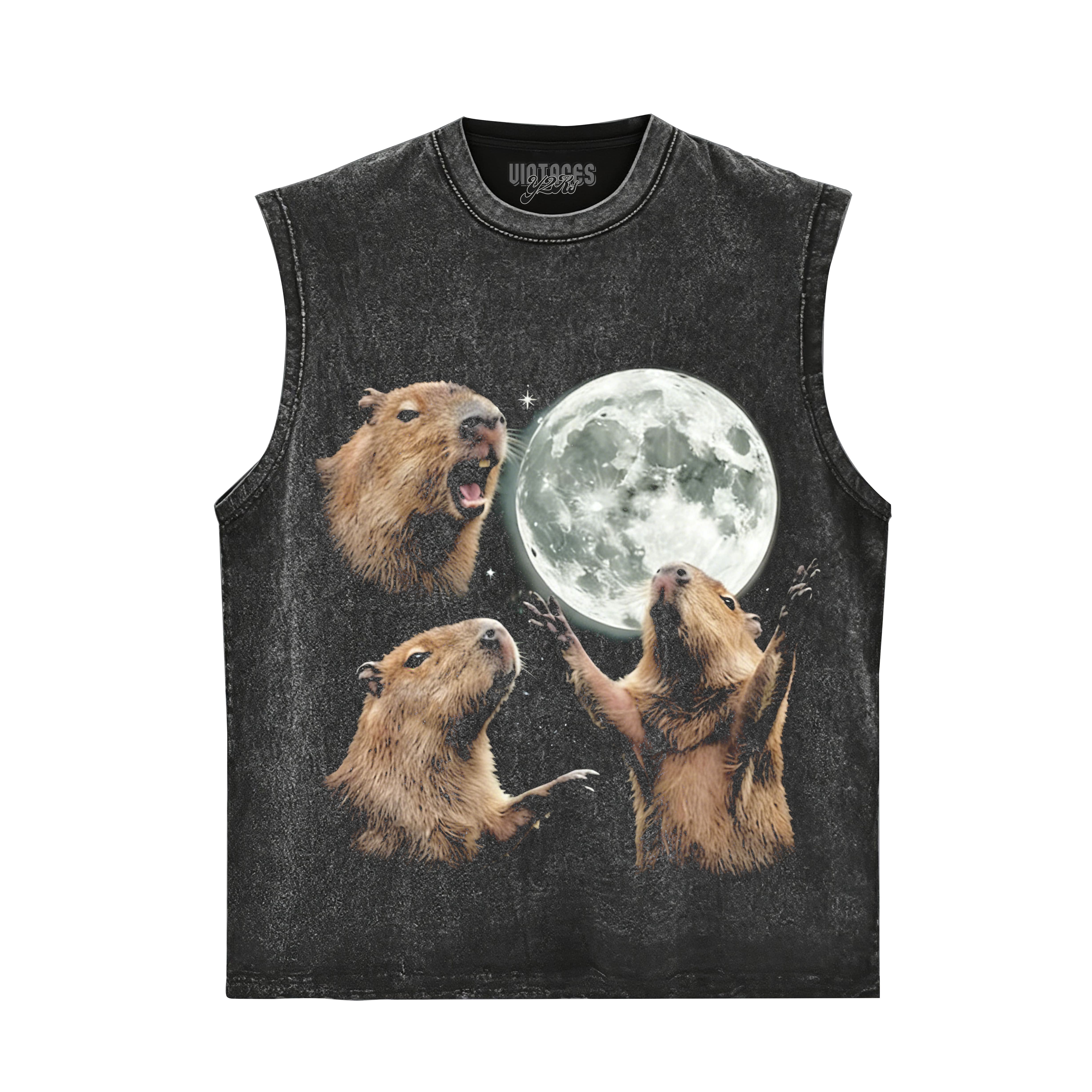 CAPYBARA IN GALAXY VINTAGE GRAPHIC TANK TOP
