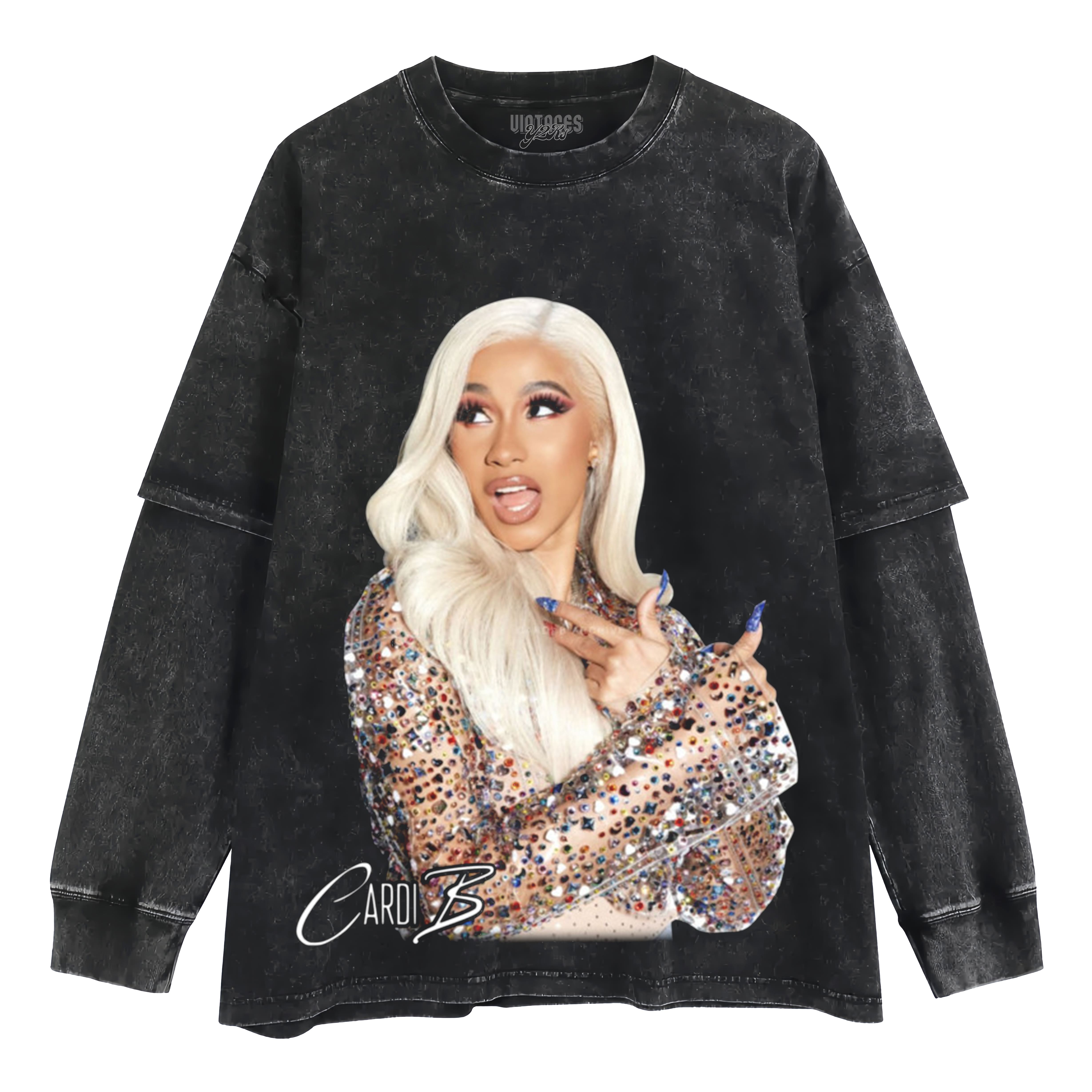 CARDI B LITTLE MISS DRAMA TOUR, CARDI B AM I THE DRAMA LAYERED LONG SLEEVE