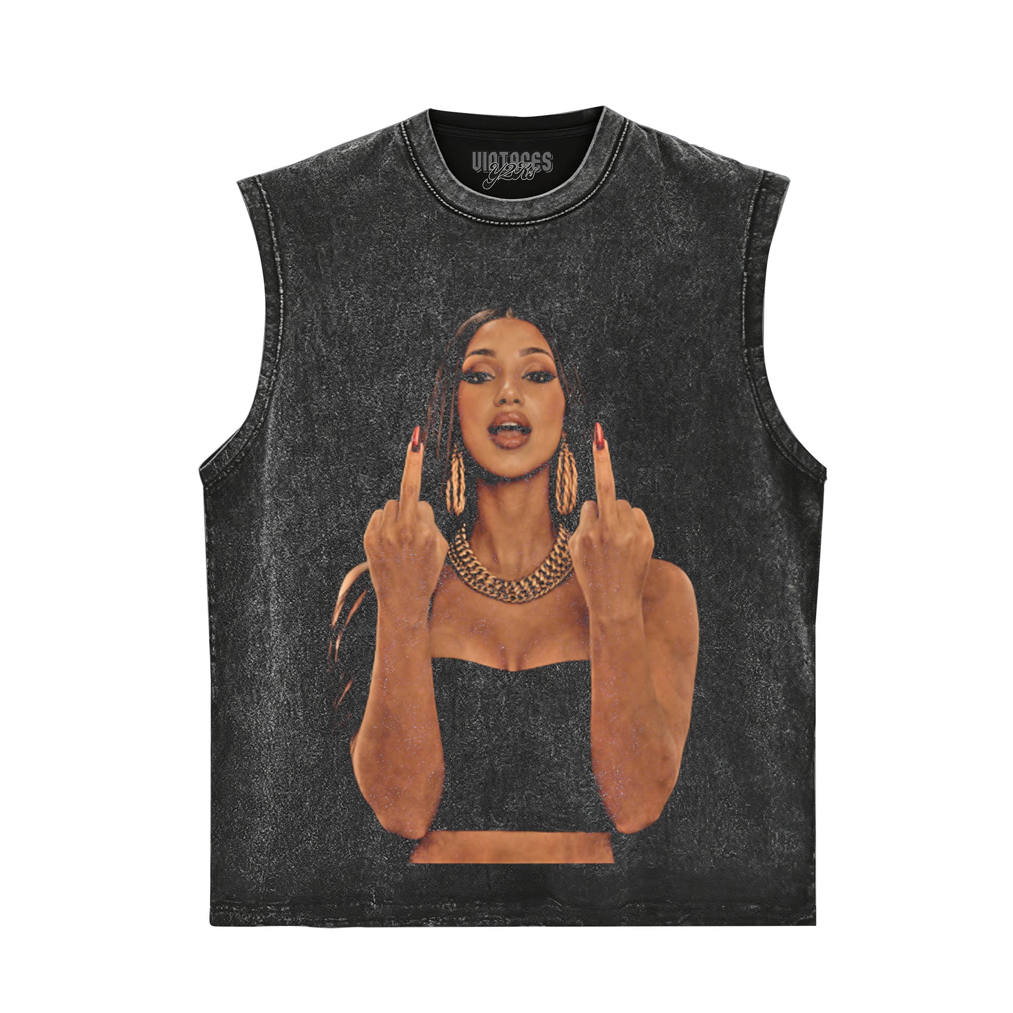 CARDI B MIDDLE FINGER MEME VINTAGE TANK TOP & TEE & LONG SLEEVE & LAYERED LS & HOODIE