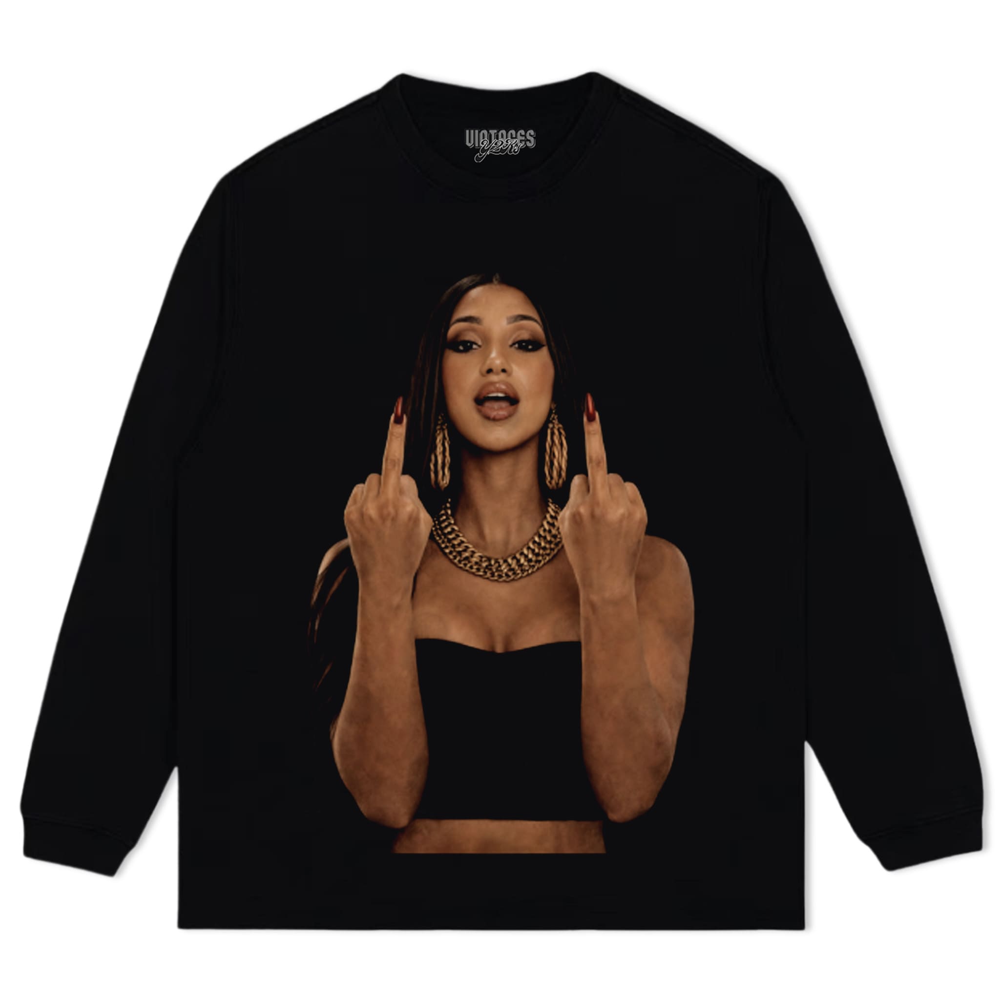CARDI B MIDDLE FINGER MEME VINTAGE TANK TOP & TEE & LONG SLEEVE & LAYERED LS & HOODIE