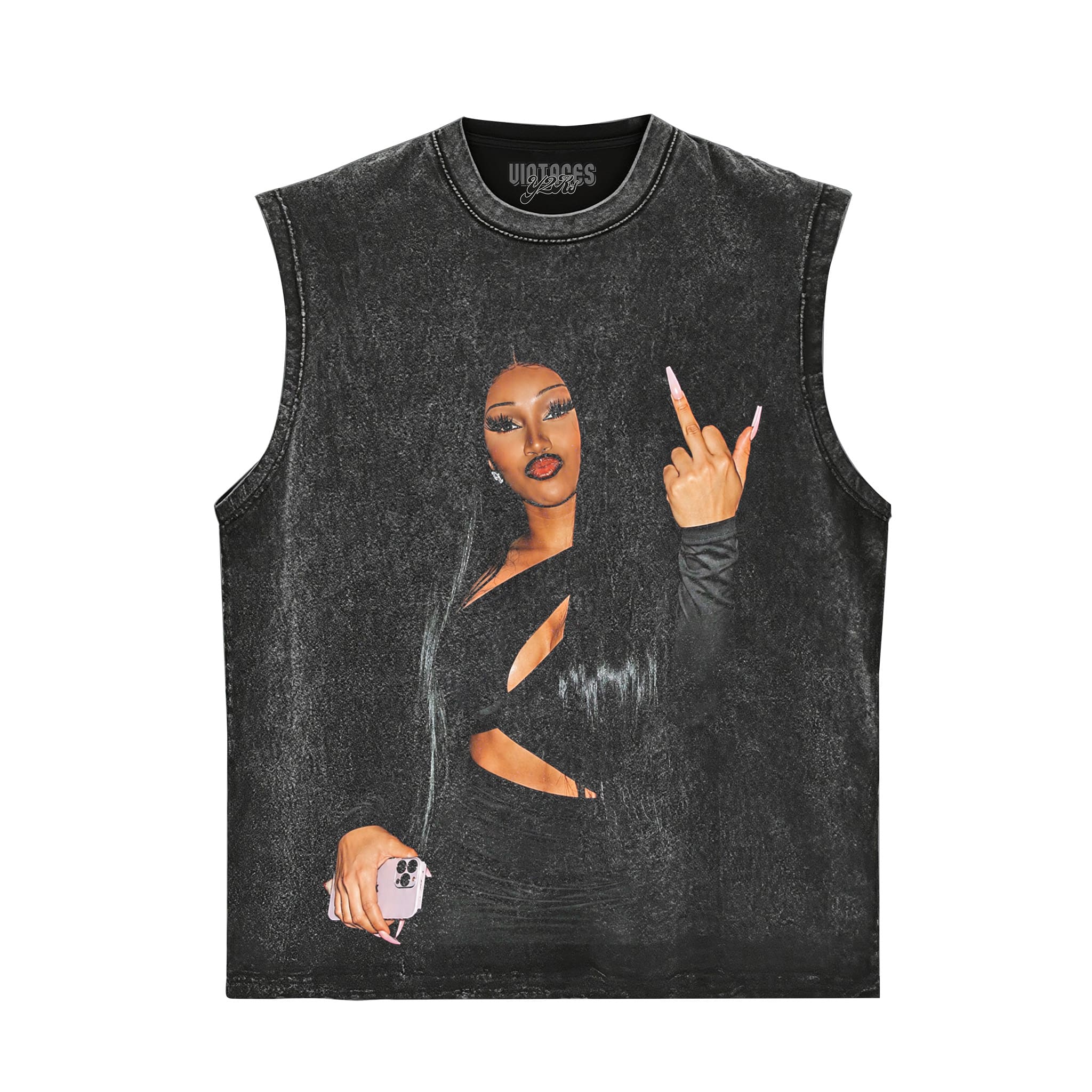CARDI B MIDDLE FINGER MEME VINTAGE V2 TANK TOP & TEE & LONG SLEEVE & LAYERED LS & HOODIE