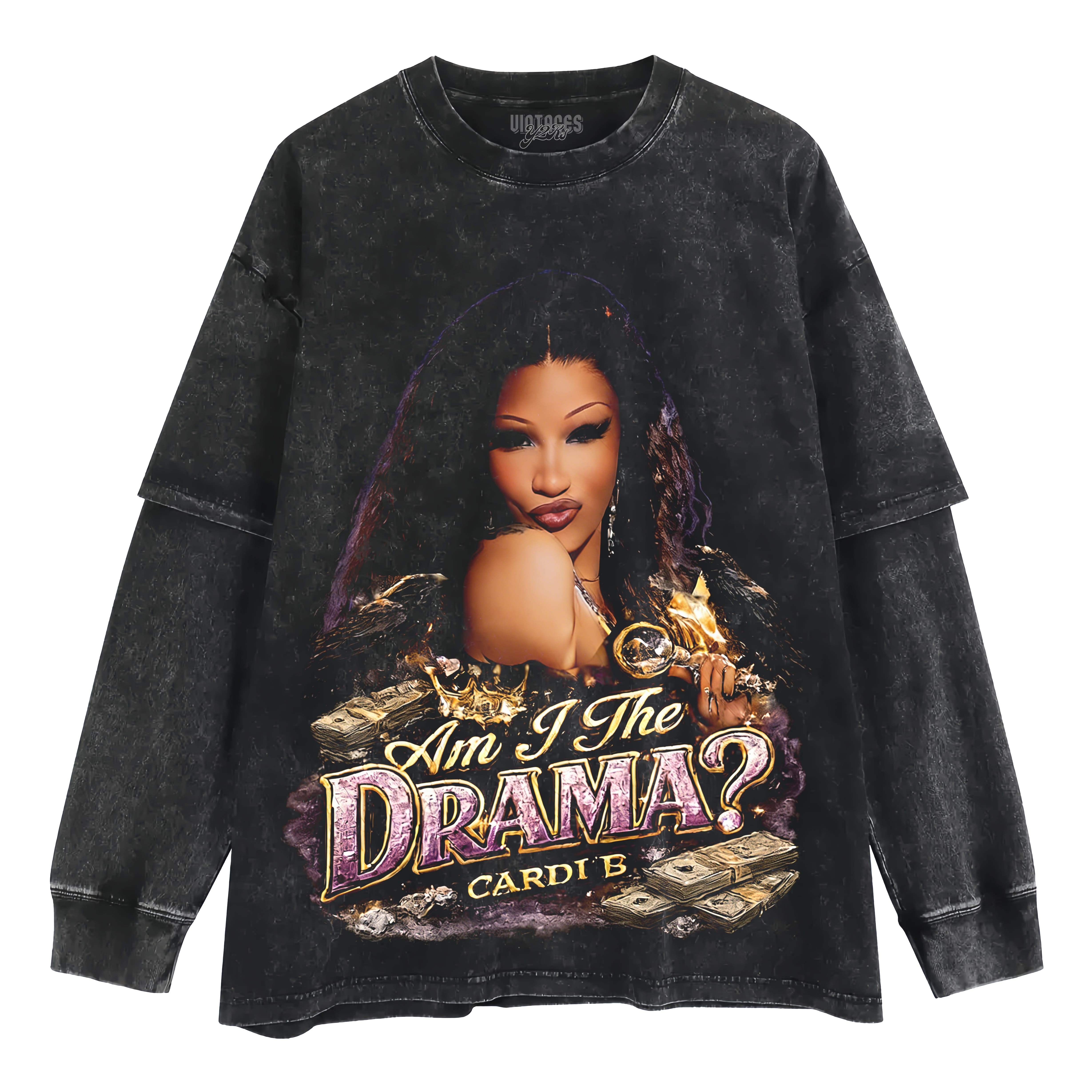 CARDI B PNG, AM I THE DRAMA FILE, CARDI TOUR LAYERED LONG SLEEVE