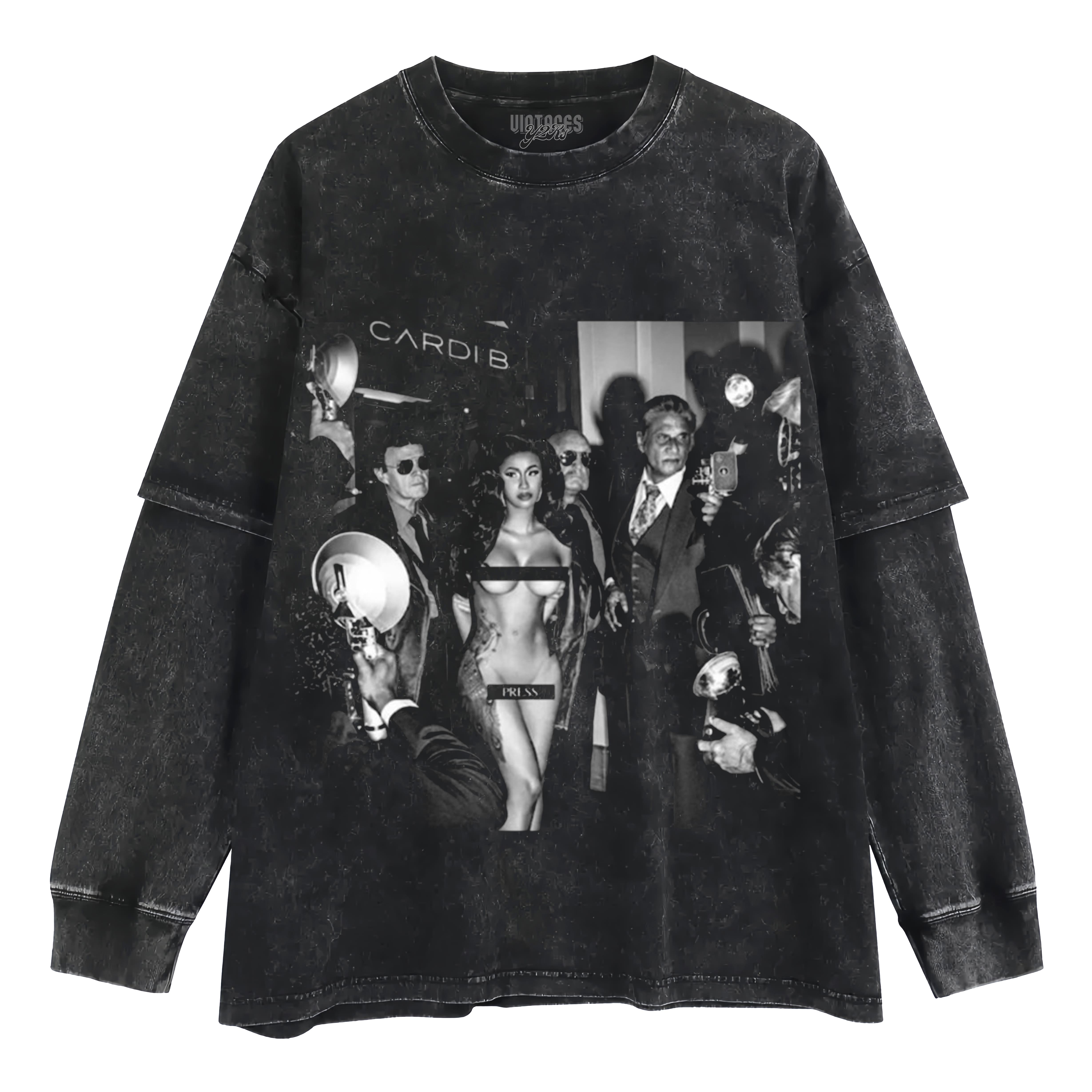CARDI B PRESS LAYERED LONG SLEEVE