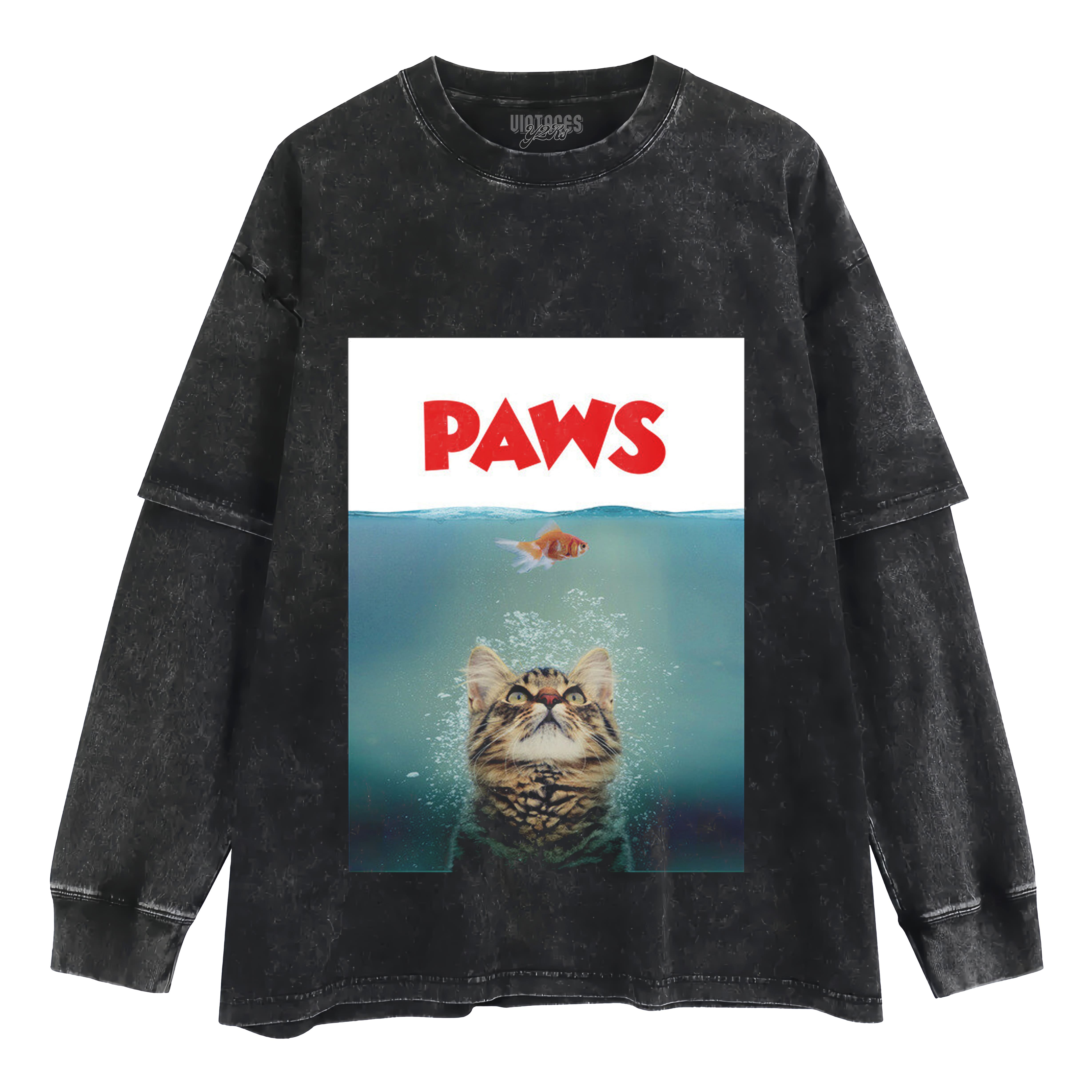 CAT HUMOR LAYERED LONG SLEEVE
