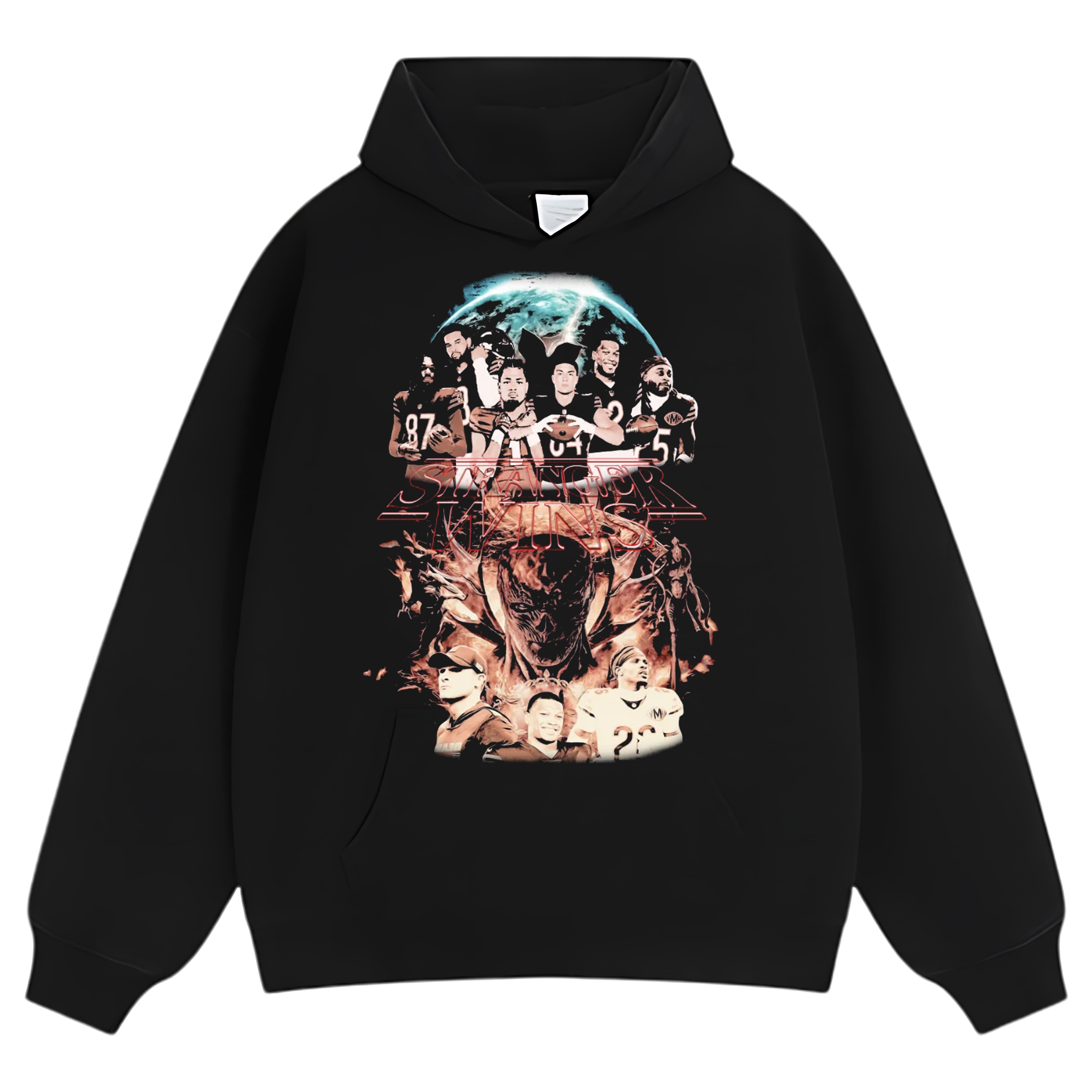 CHICAGO BEARS STRANGER THINGS PLAYOFFS 2025 VINTAGE GRAPHIC TEE & LS & HOODIE