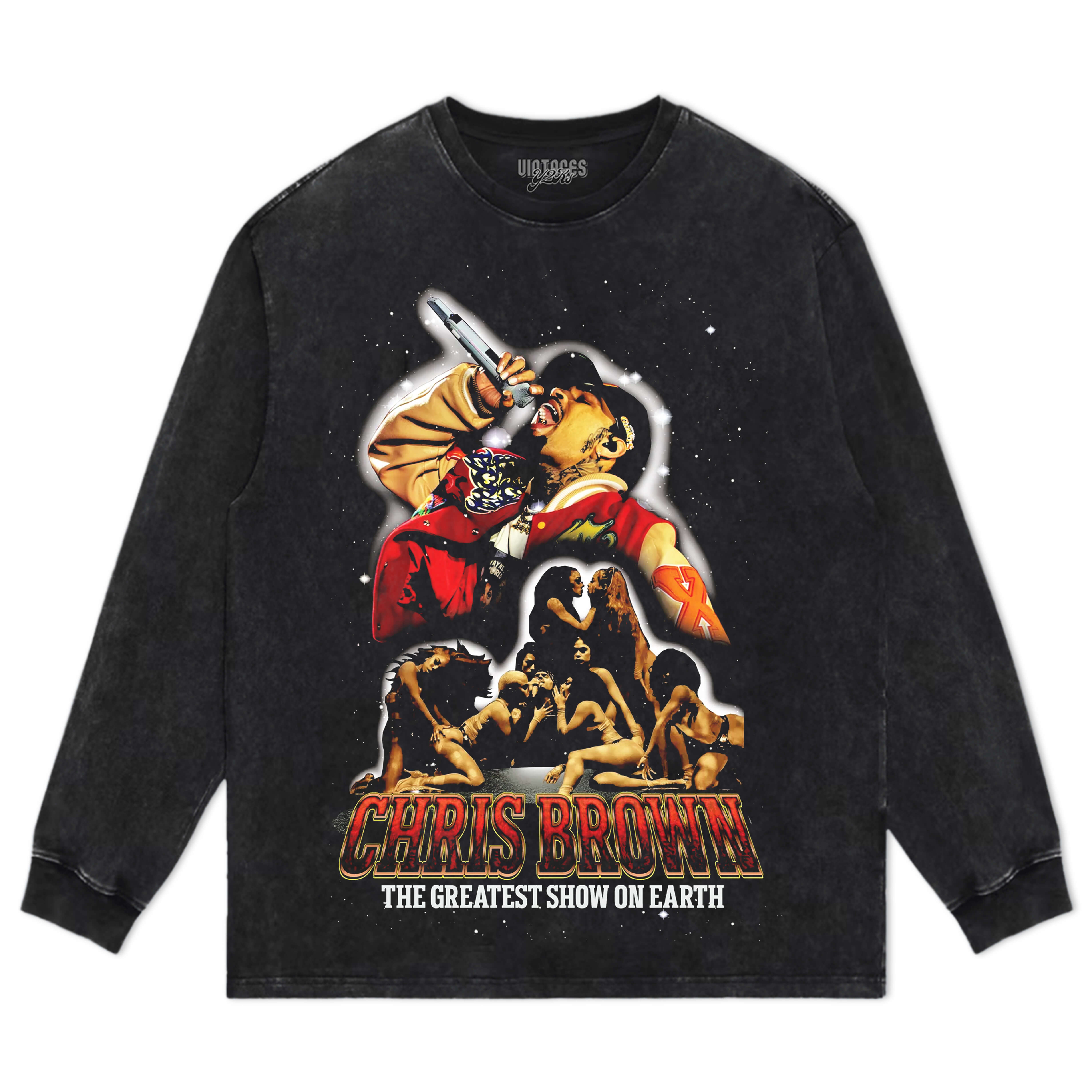 CHRIS BROWN & GREATEST SHOW ON EARTH COLLAGE TEE & LS & HOODIE