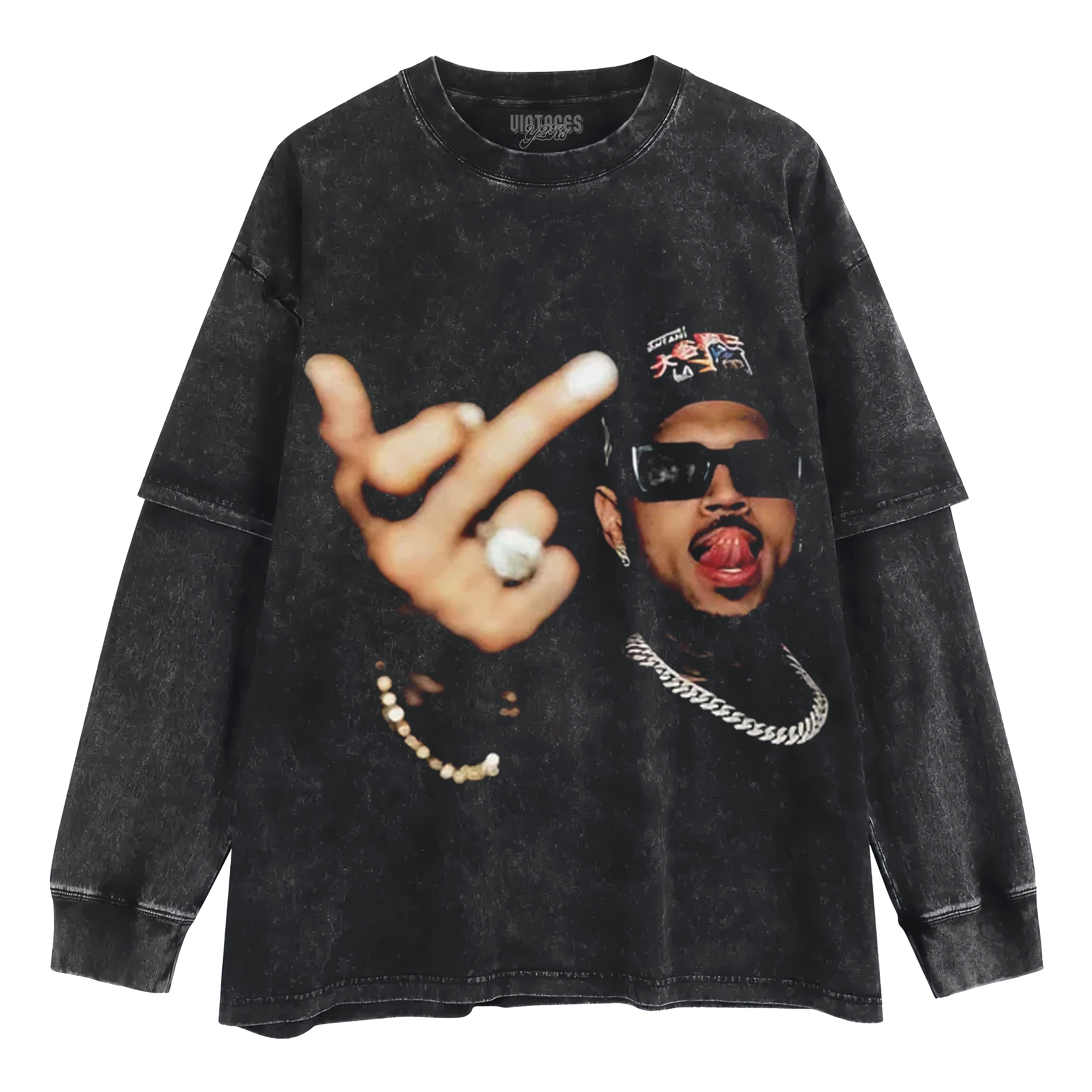 CHRIS BROWN V2 LAYERED LONG SLEEVE