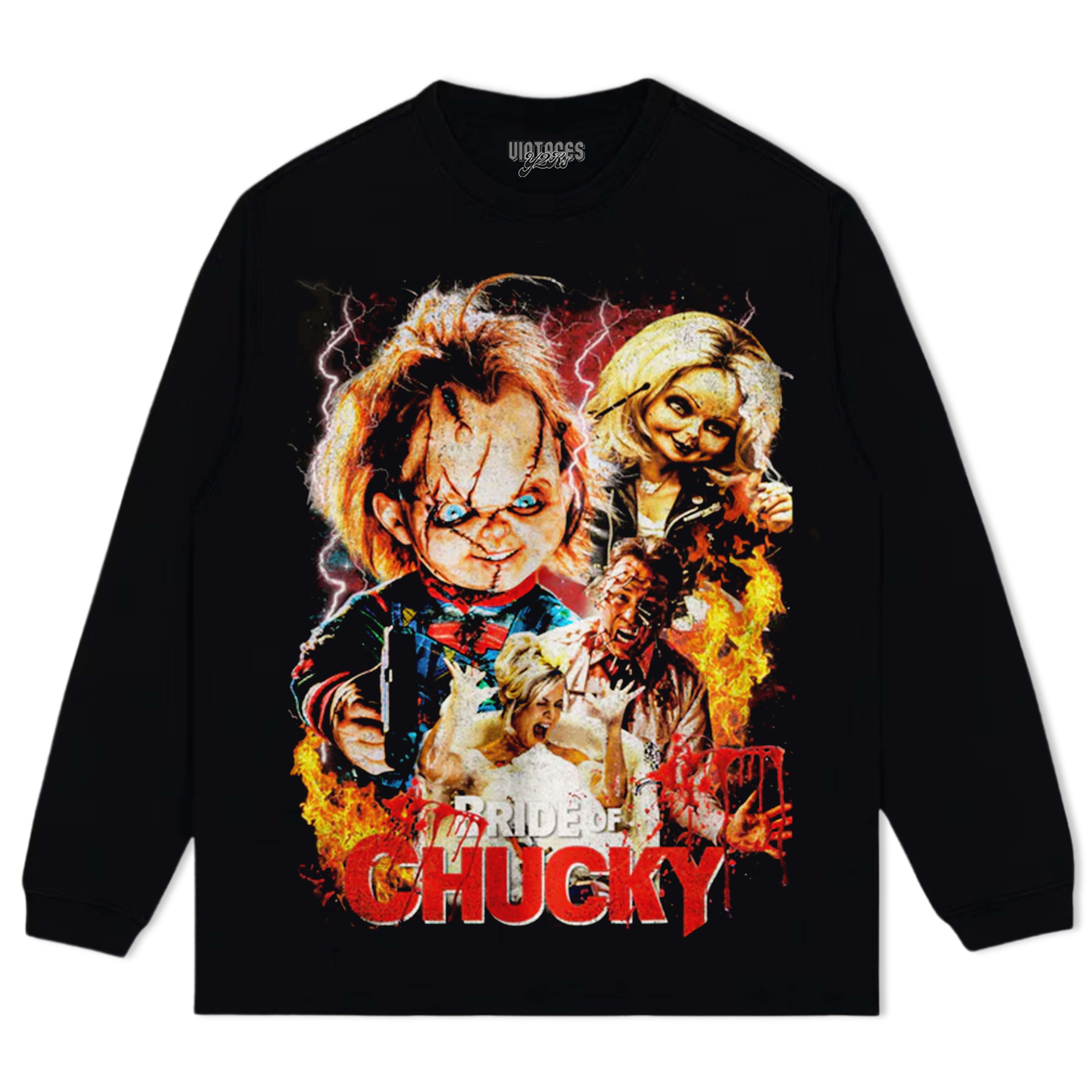 CHUCKY GETS LUCKY BRIDE OF CHUCKY TEE & LS & HOODIES