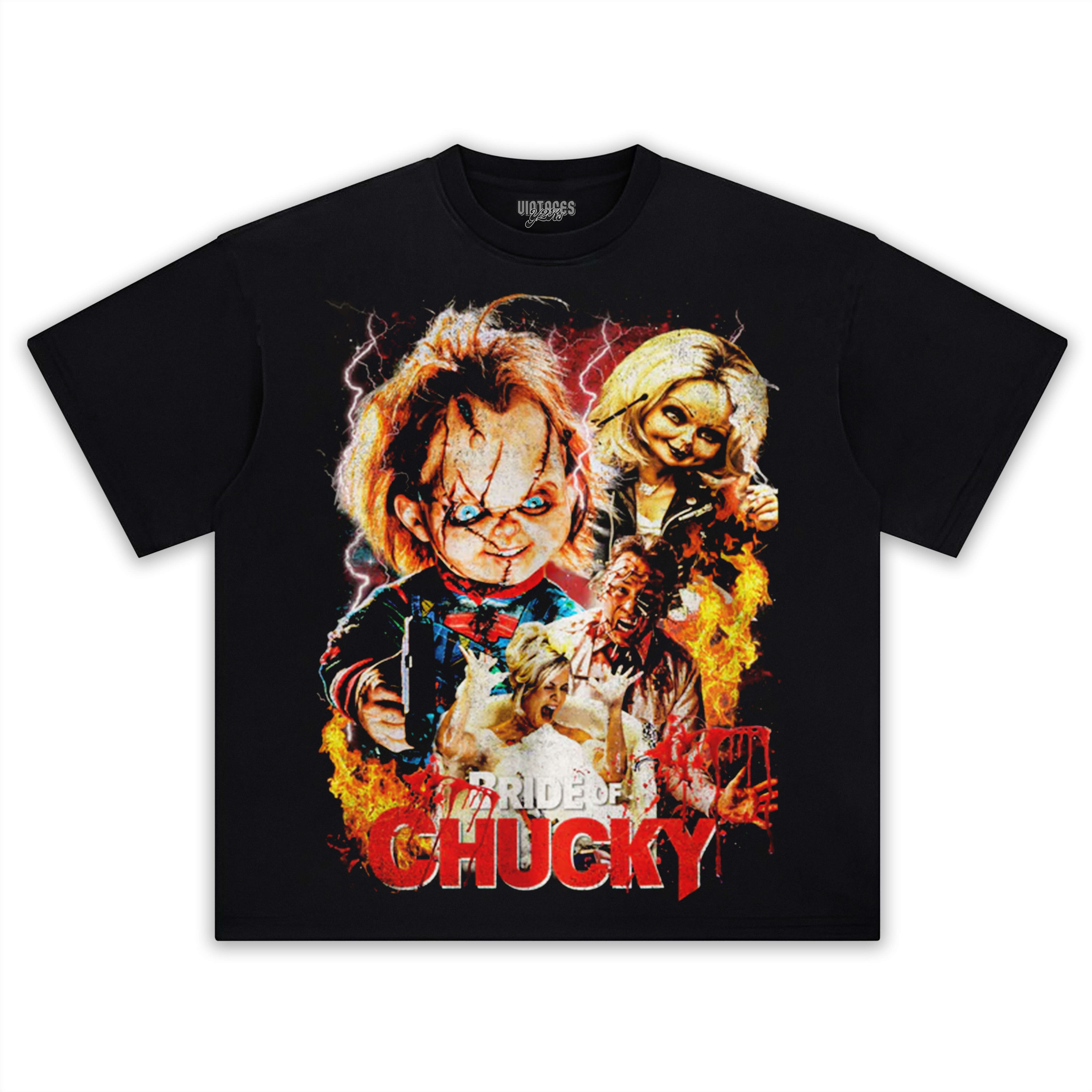 CHUCKY GETS LUCKY BRIDE OF CHUCKY TEE & LS & HOODIES