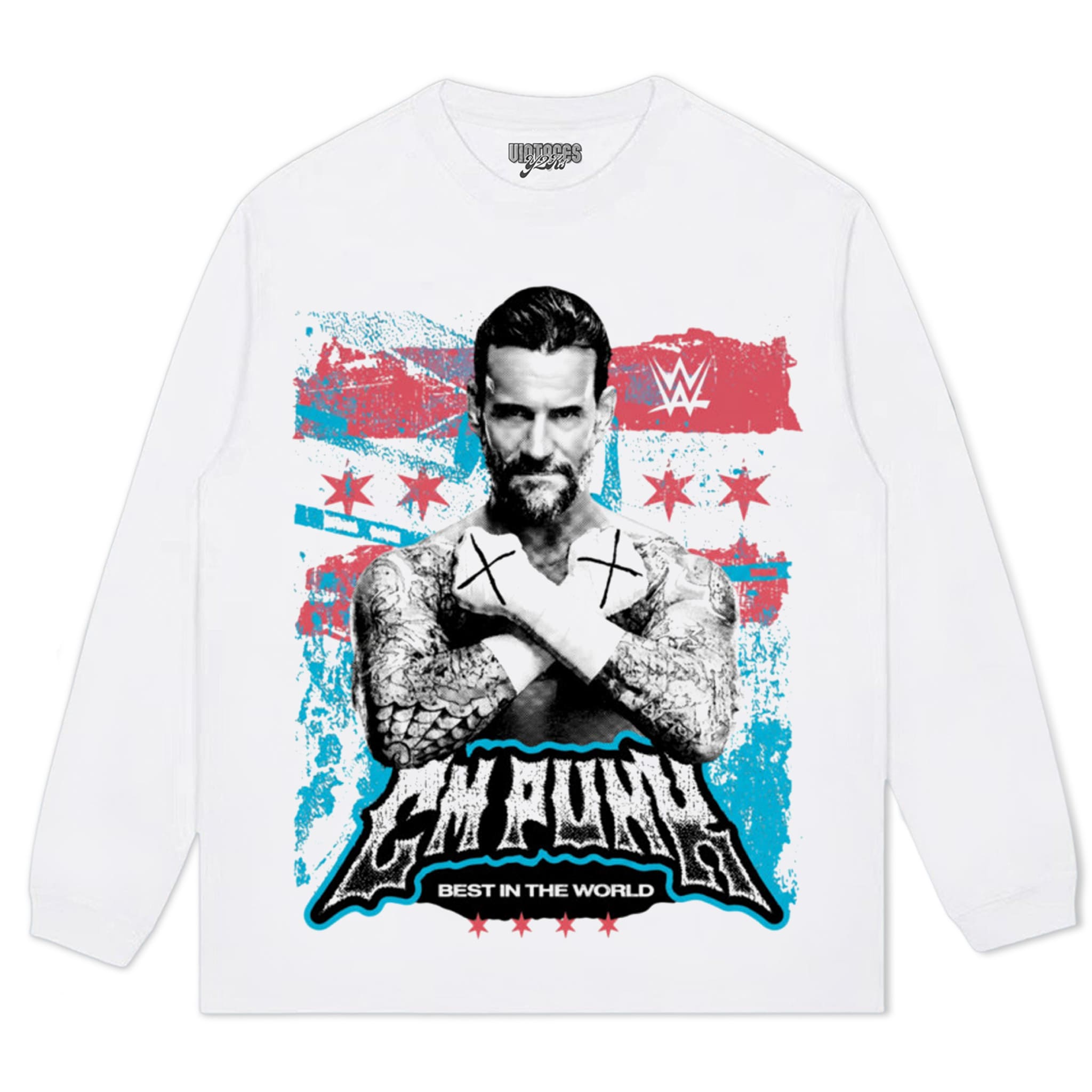 CM PUNK BEST IN THE WORLD RETRO GRUNGE TANK TOP & TEE & LONG SLEEVE & LAYERED LS & HOODIE