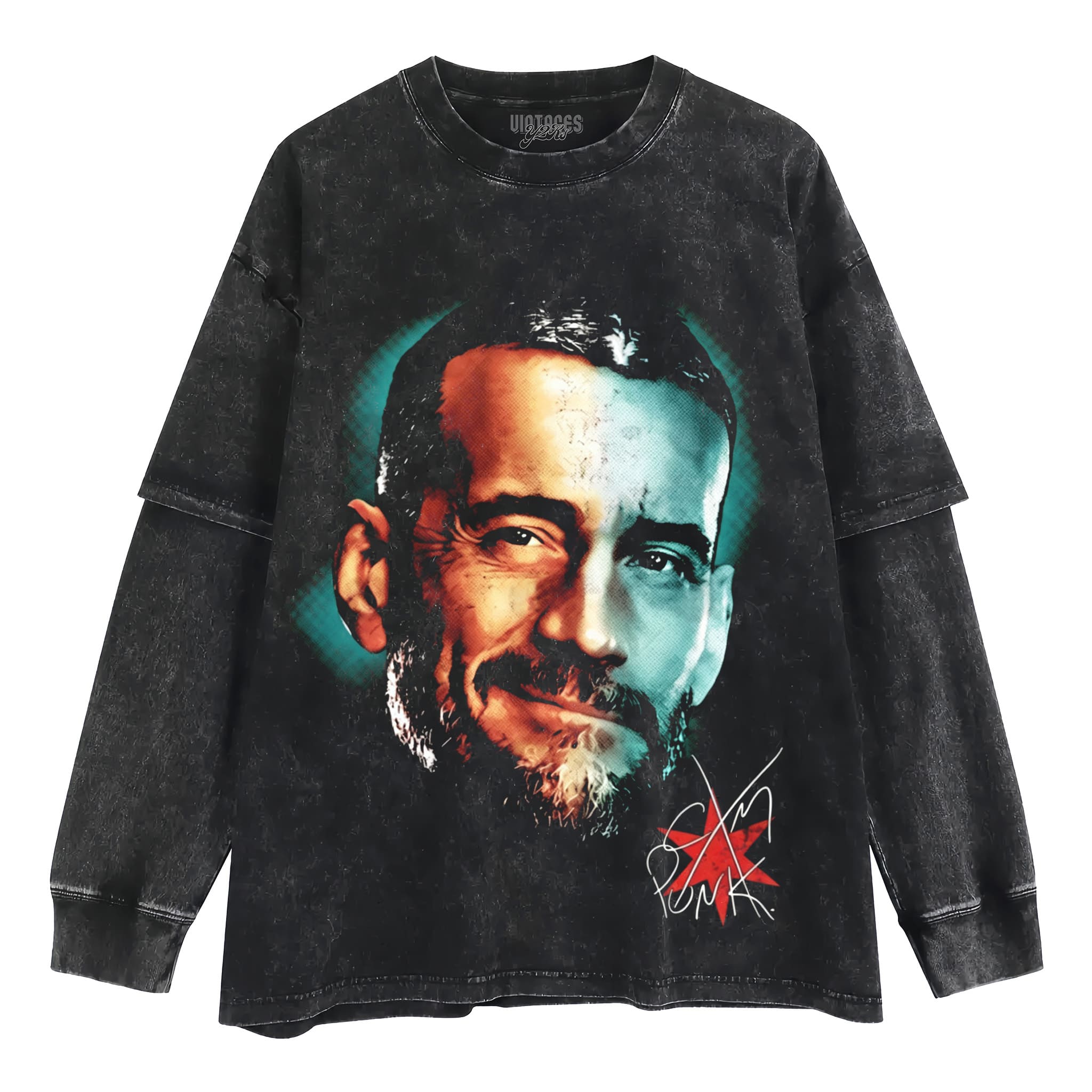 CM PUNK SIGNED WWE PRO WRESTLING TANK TOP & TEE & LONG SLEEVE & LAYERED LS & HOODIE