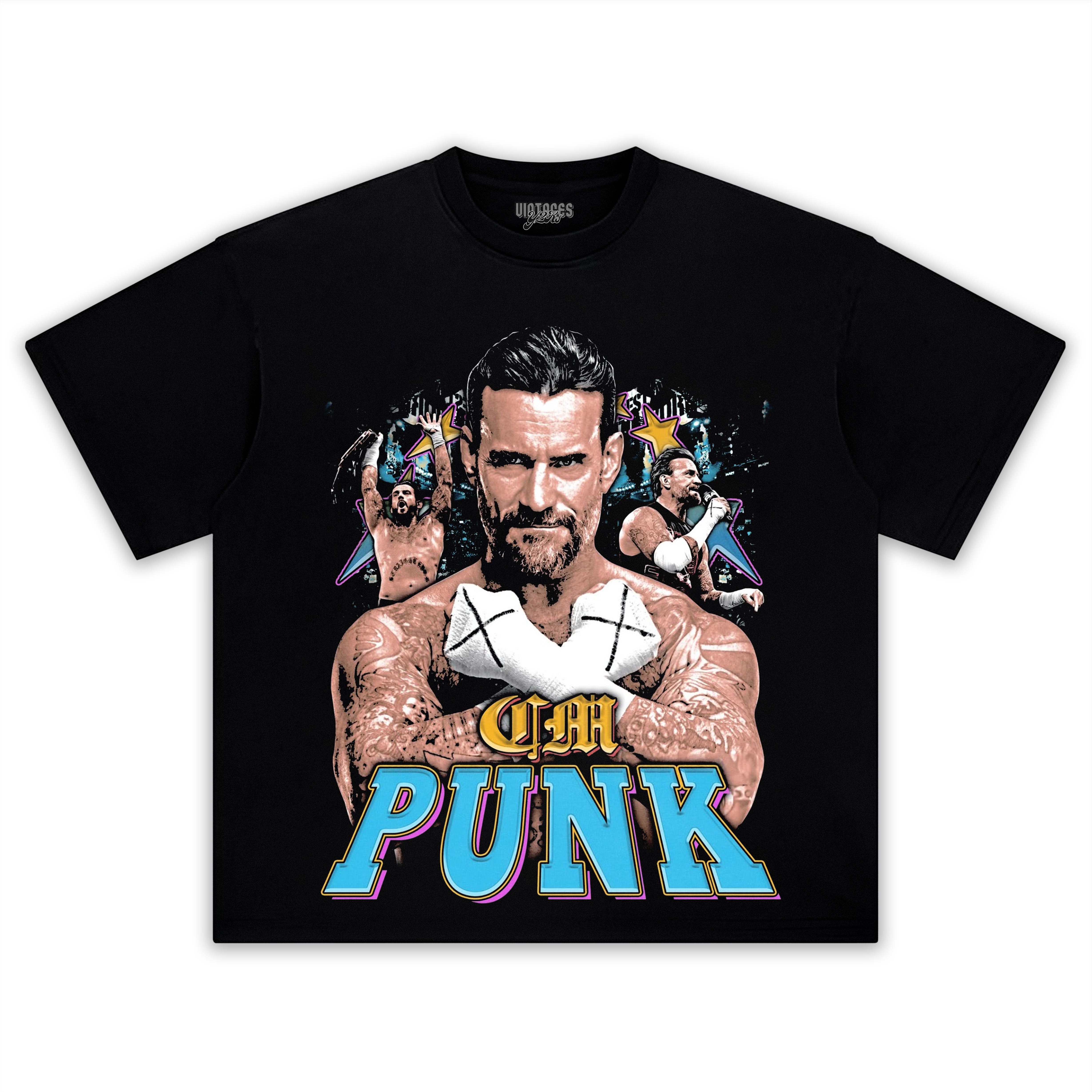 CM PUNK VINTAGE STYLE TEE & LS & HOODIE