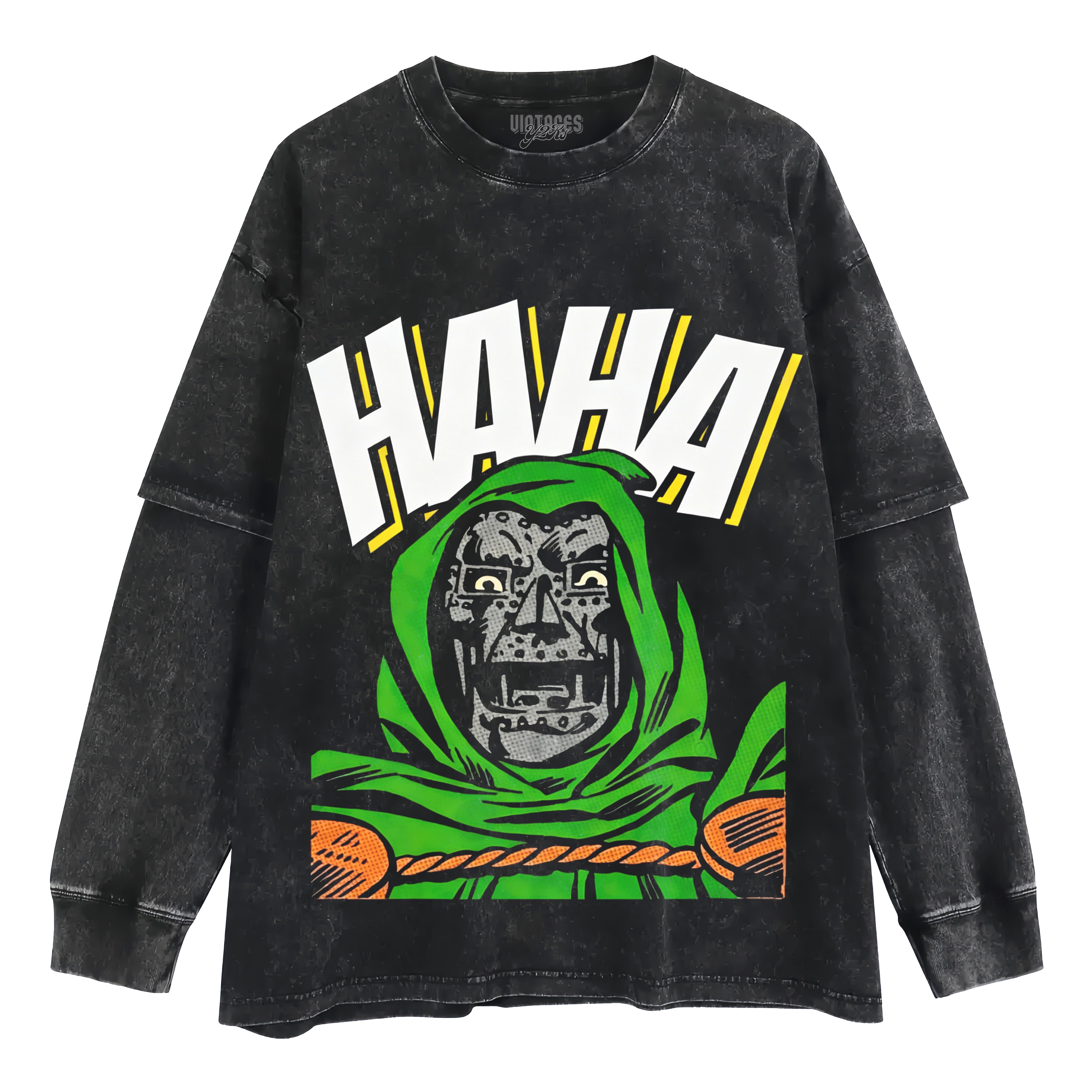 CRAZY DR DOOM LOOSING MIND HAHA TANK TOP & TEE & LONG SLEEVE & LAYERED LS & HOODIE