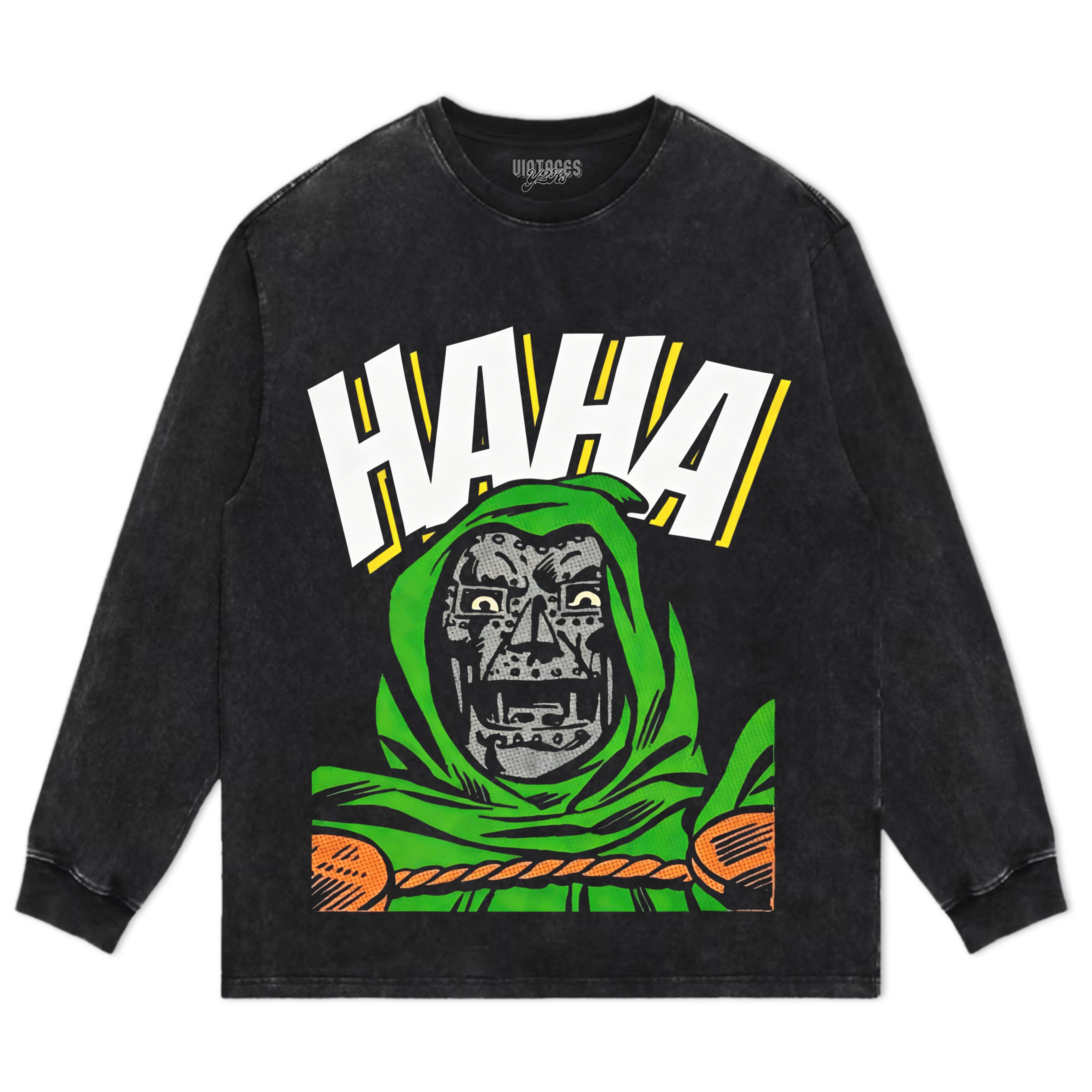 CRAZY DR DOOM LOOSING MIND HAHA TANK TOP & TEE & LONG SLEEVE & LAYERED LS & HOODIE