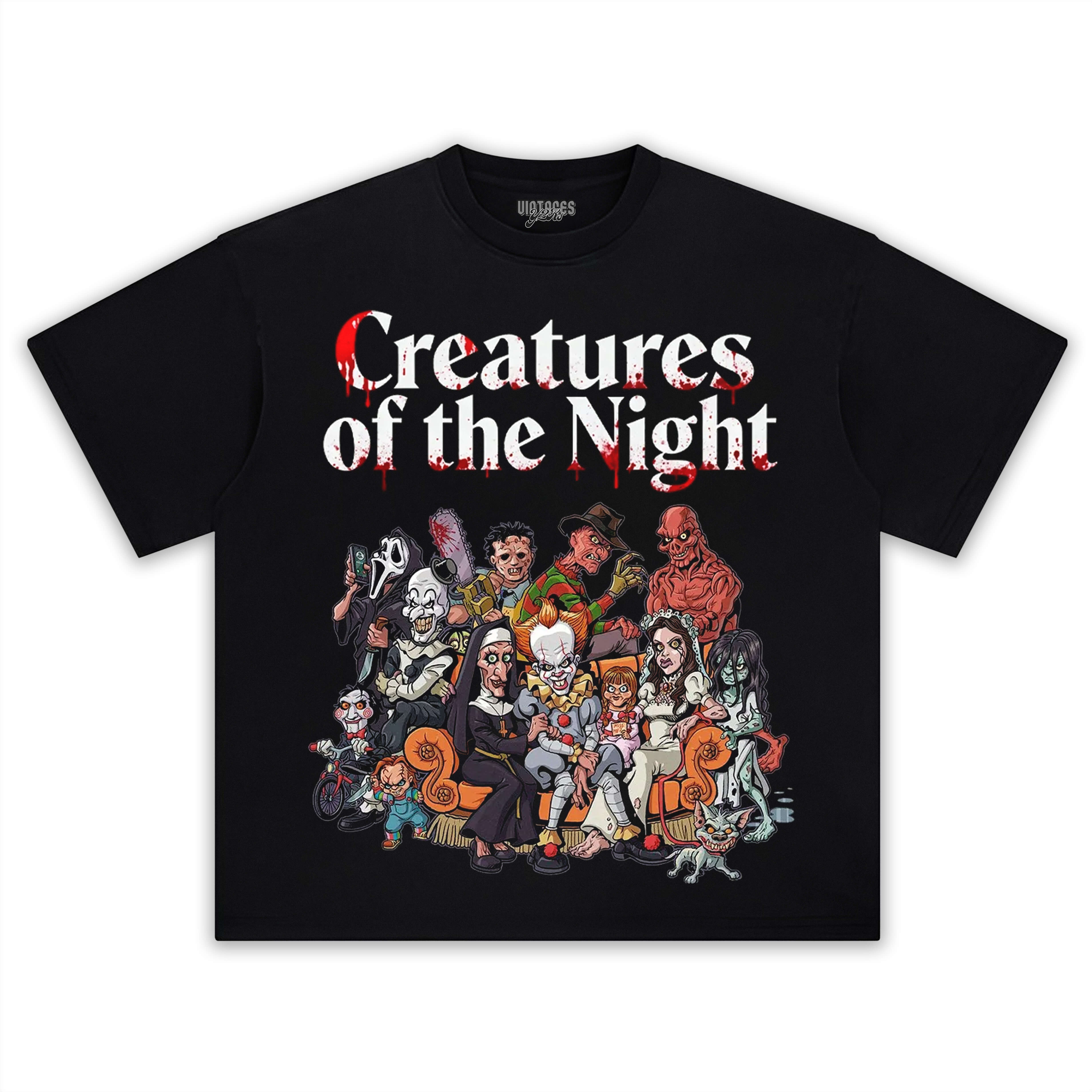 CREATURES OF THE NIGHT VINTAGE CLOTHES HALLOWEEN TEE & LS & HOODIE