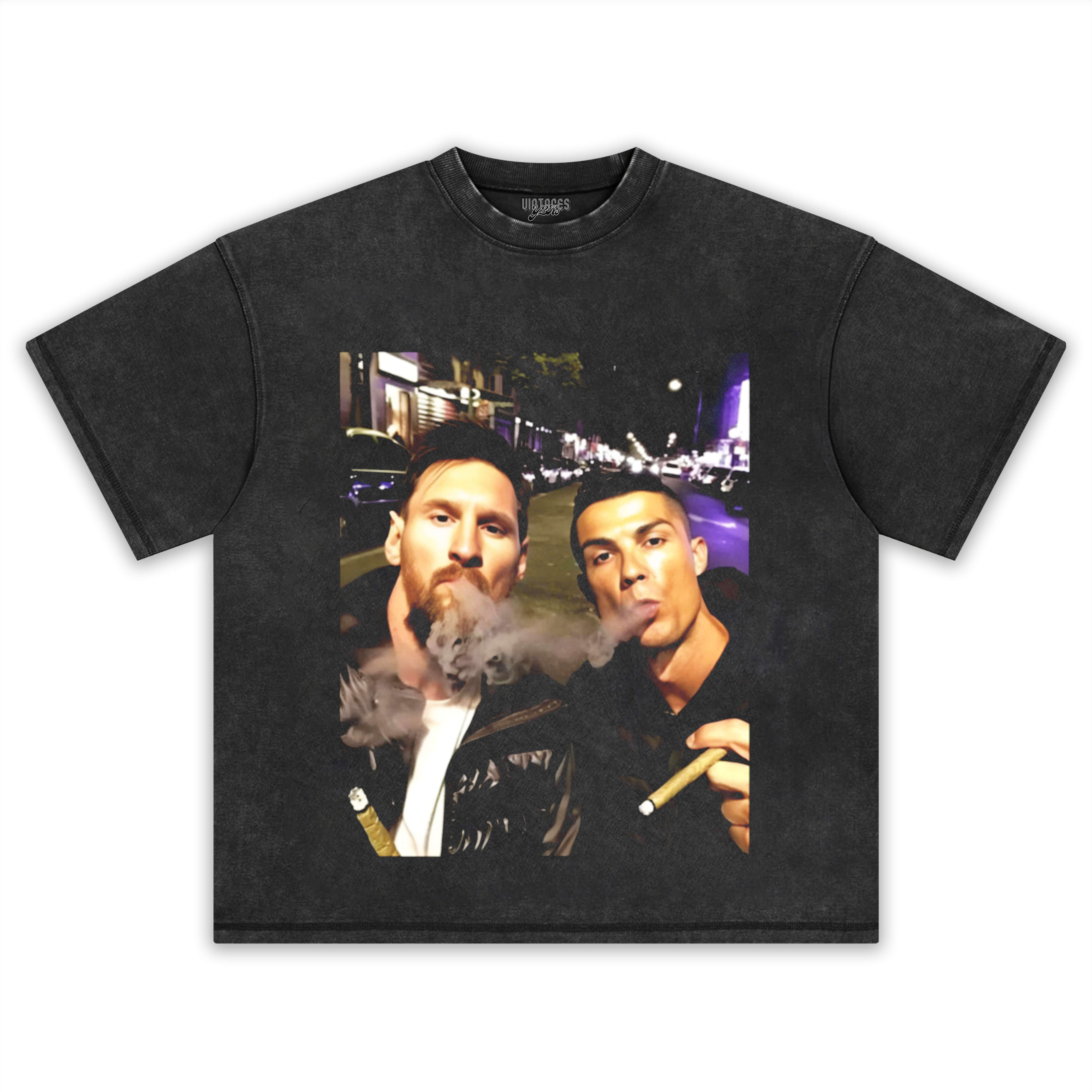 CRISTIANO RONALDO & LIONEL MESSI SMOKING TEE & LS & HOODIE