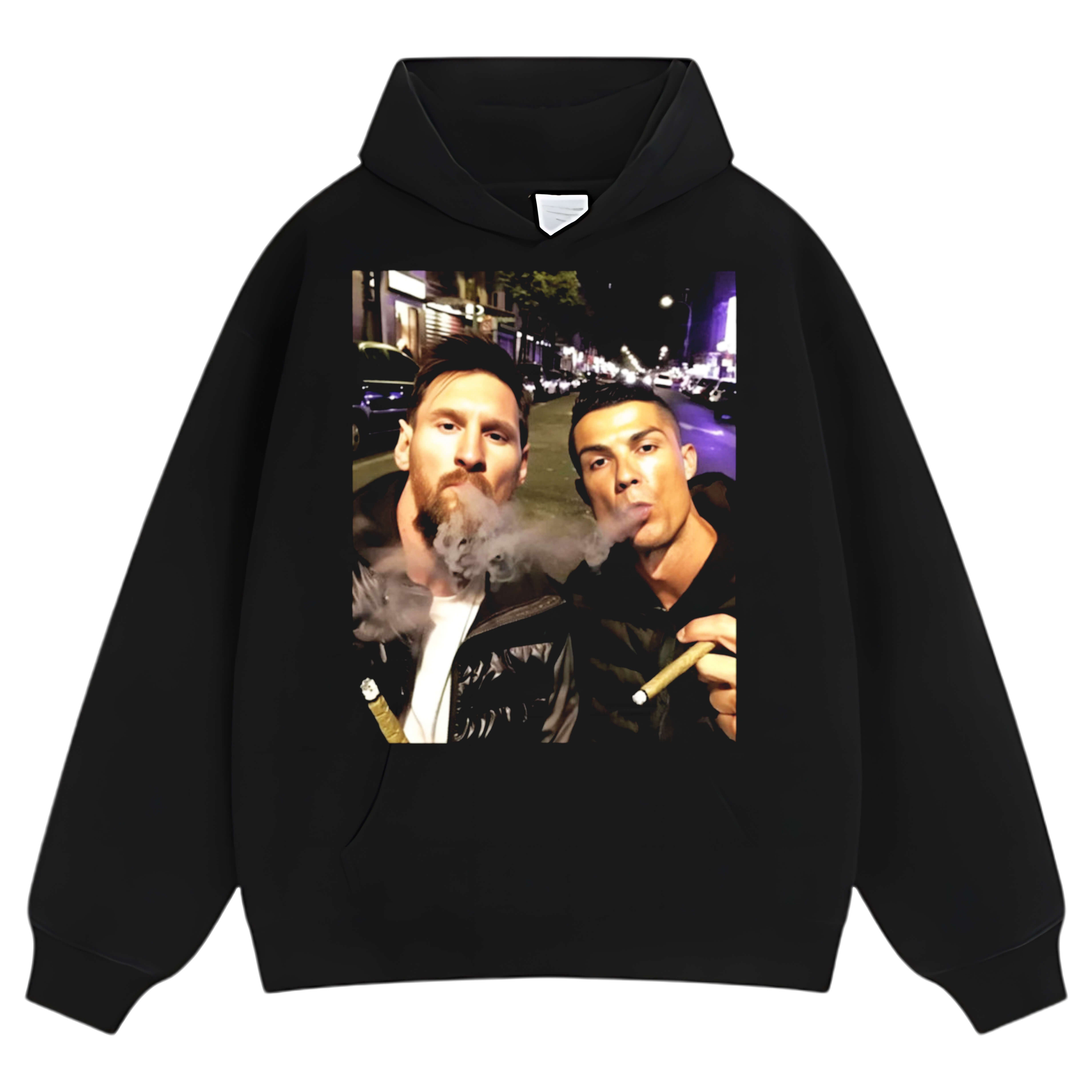 CRISTIANO RONALDO & LIONEL MESSI SMOKING TEE & LS & HOODIE