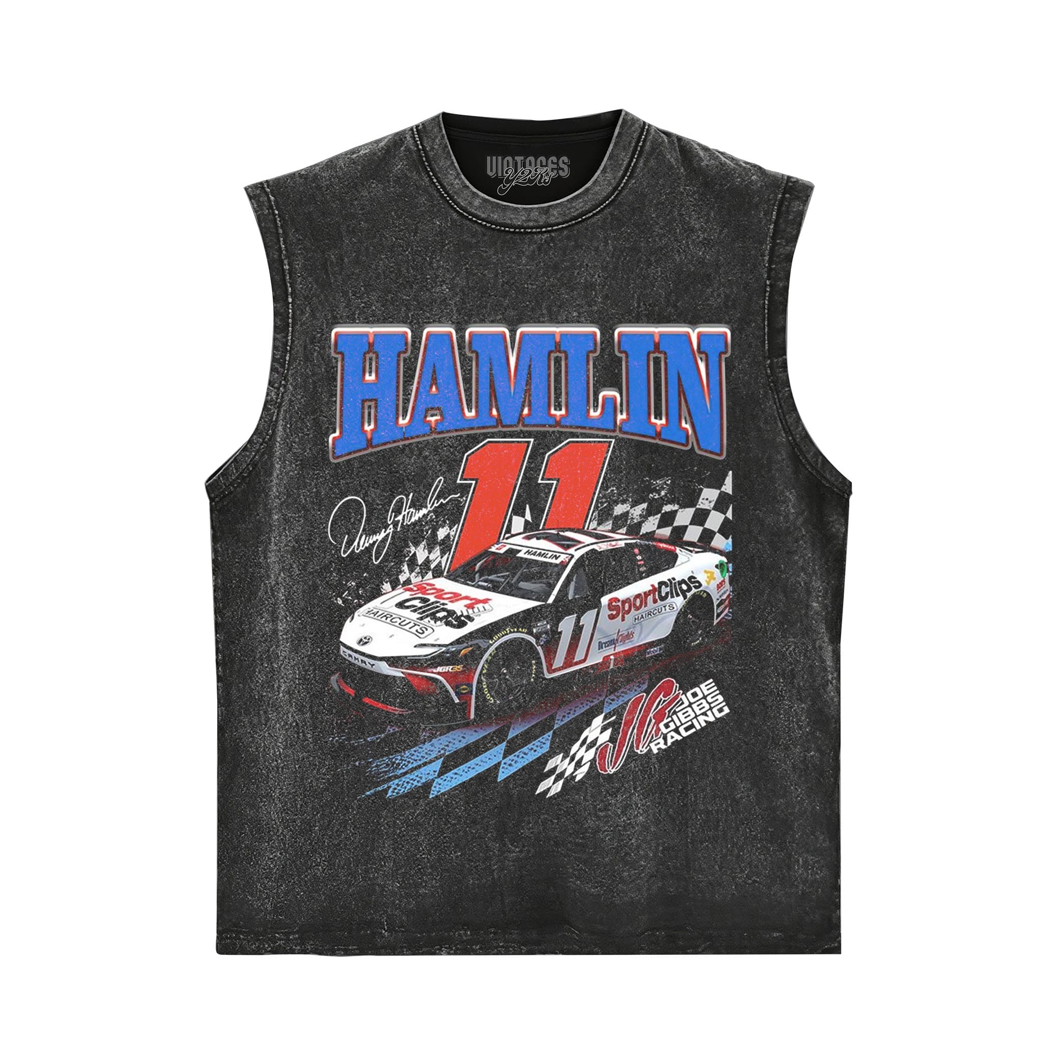 DENNY HAMLIN NASCAR VINTAGE TANK TOP & TEE & LONG SLEEVE & LAYERED LS & HOODIE