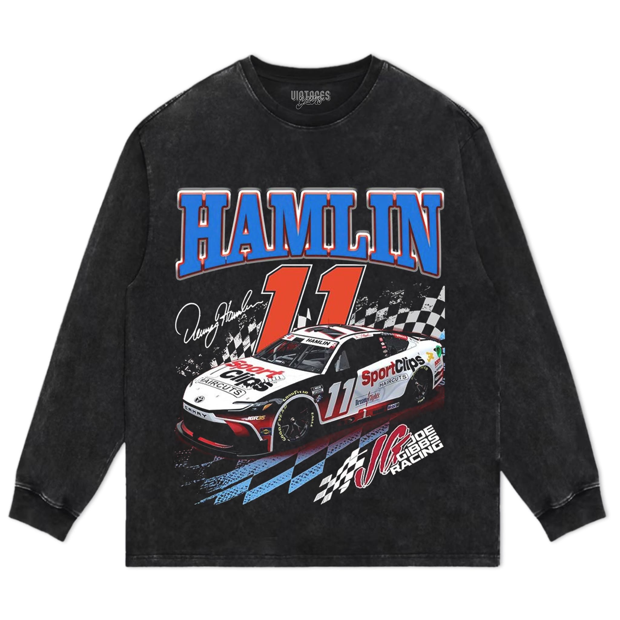 DENNY HAMLIN NASCAR VINTAGE TANK TOP & TEE & LONG SLEEVE & LAYERED LS & HOODIE