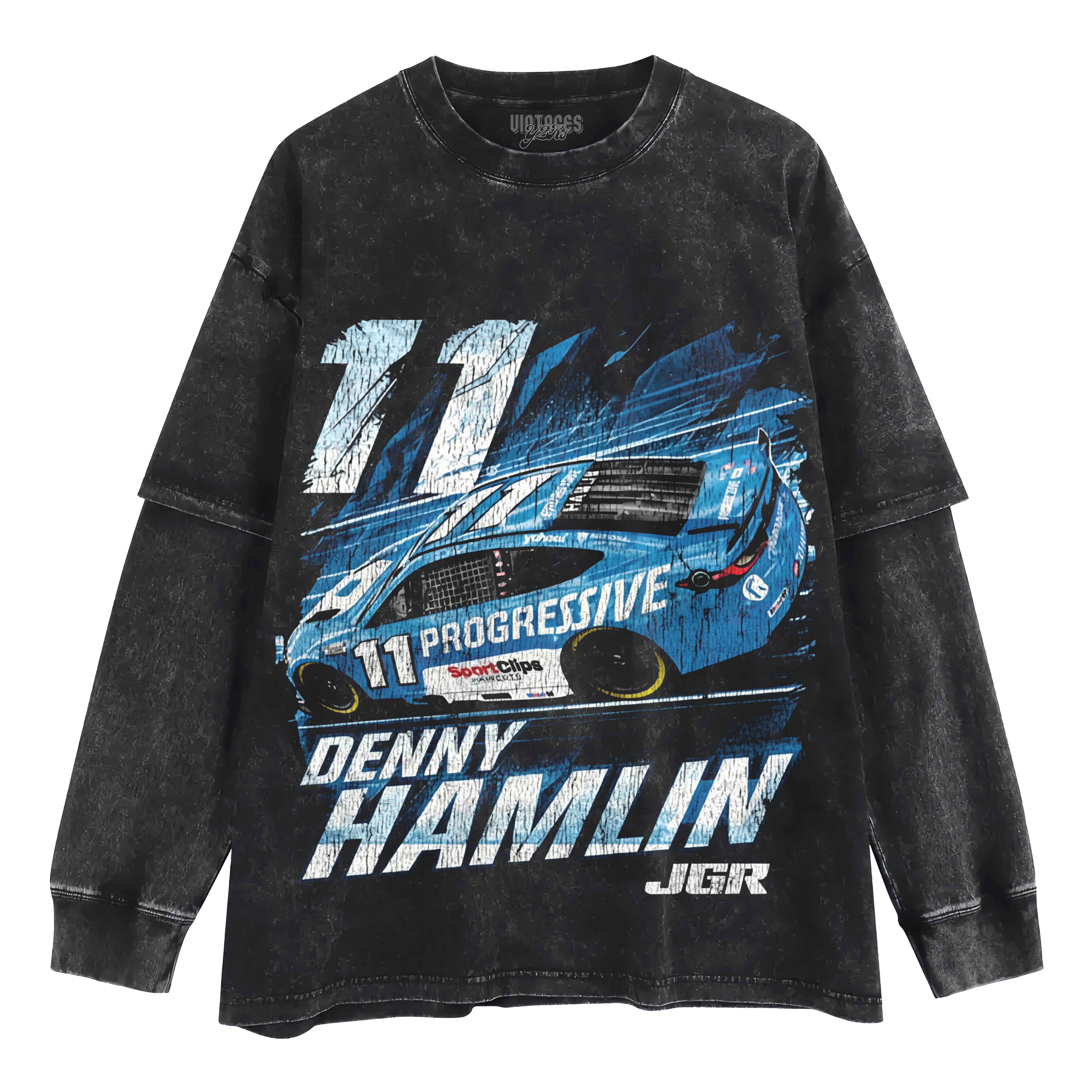 DENNY HAMLIN PROGRESSIVE VINTAGE TANK TOP & TEE & LONG SLEEVE & LAYERED LS & HOODIE