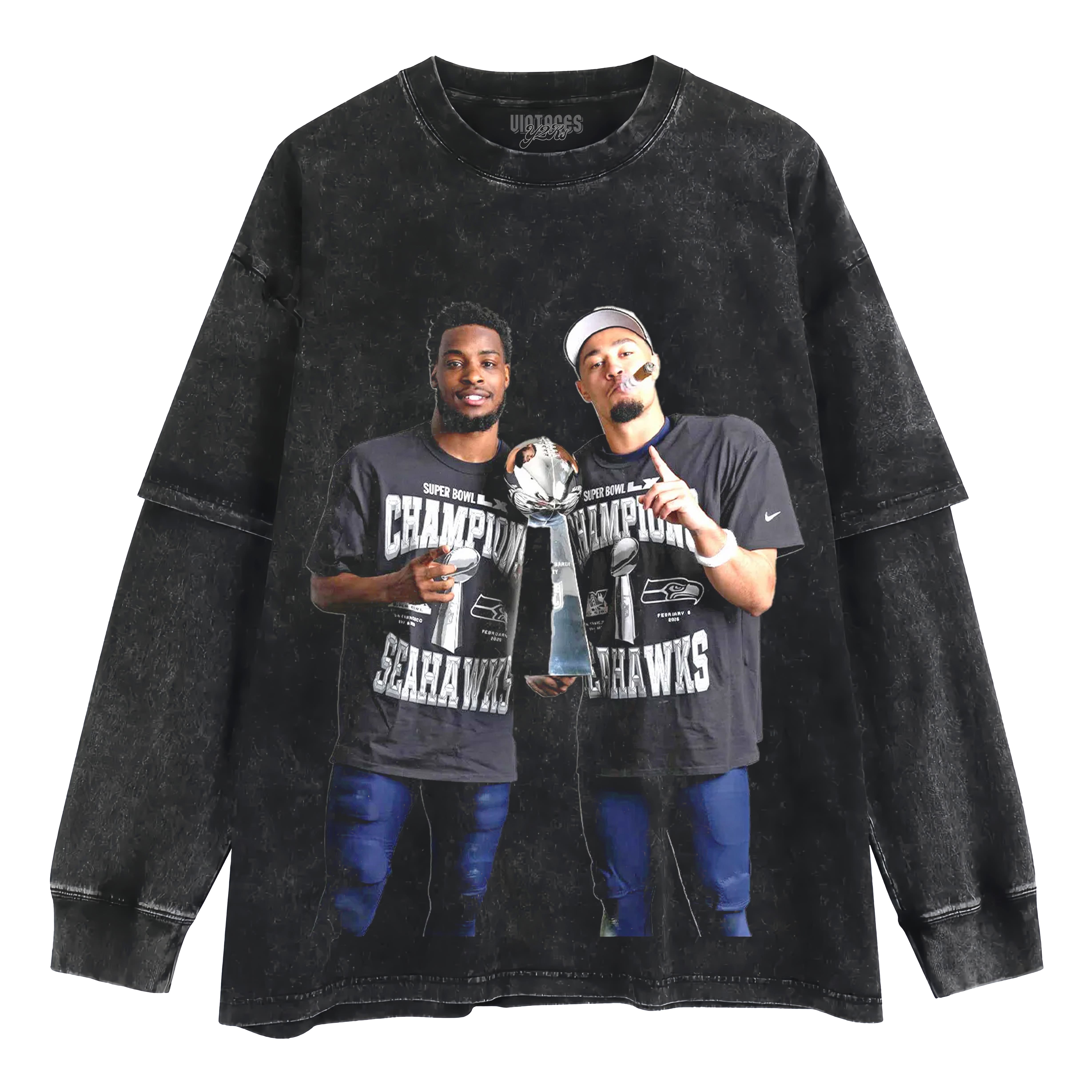 DEVON WITHERSPOON & JAXON SMITH-NJIGBA - SUPER BOWL LX CHAMPION LAYERED LONG SLEEVE